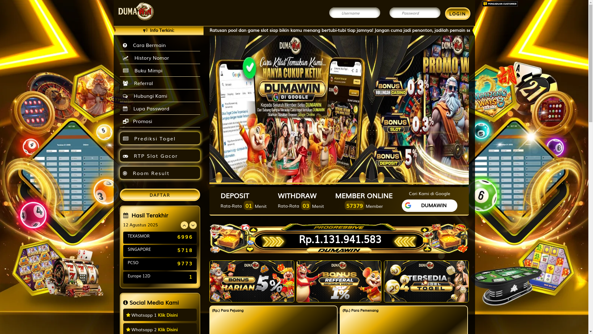 website screenshot of https://kitadumawin.site/