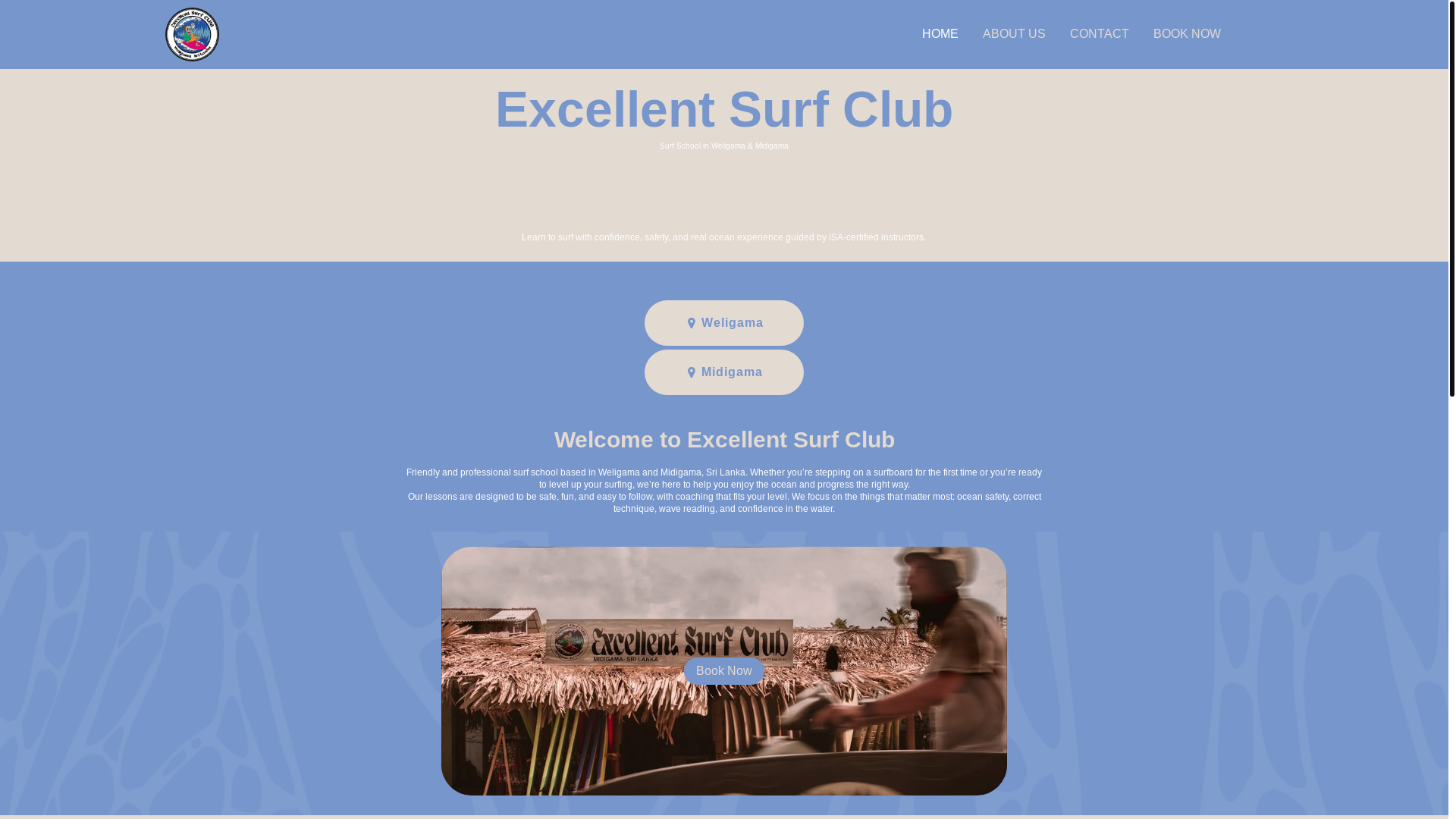 website screenshot of https://excellentsurfclub.com/