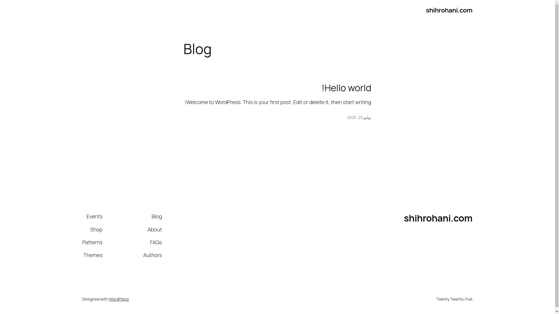 website screenshot of https://shihrohani.com/