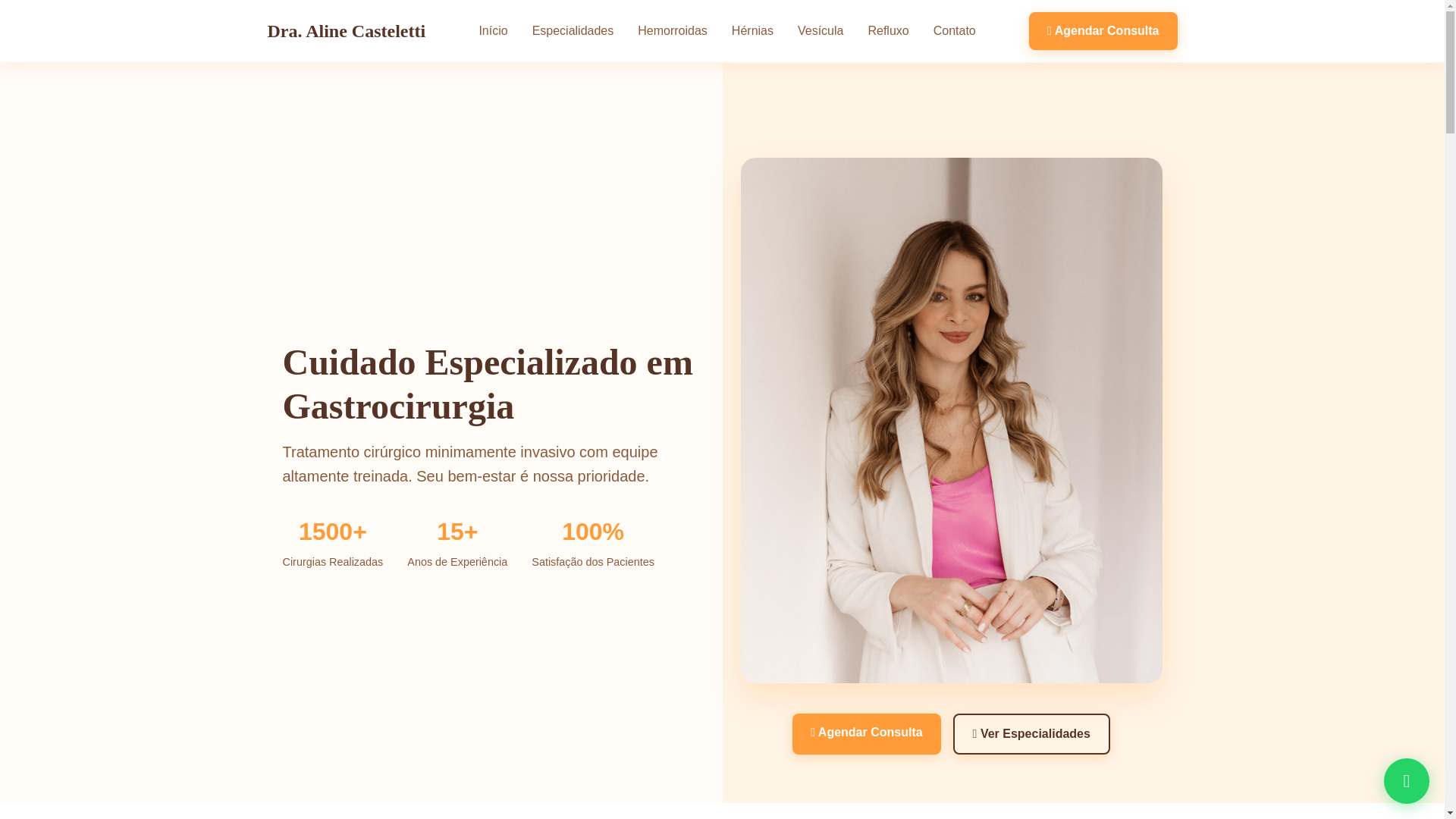 website screenshot of https://alinecastelettigastro.net.br/