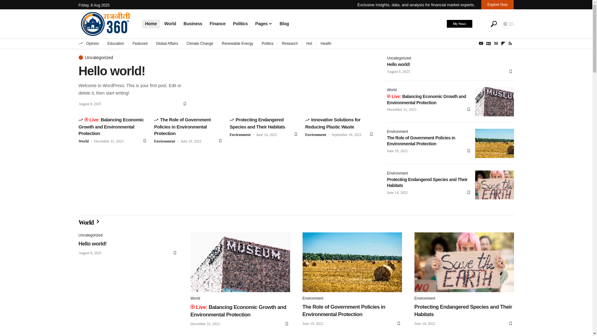website screenshot of https://rajneeti360.in/