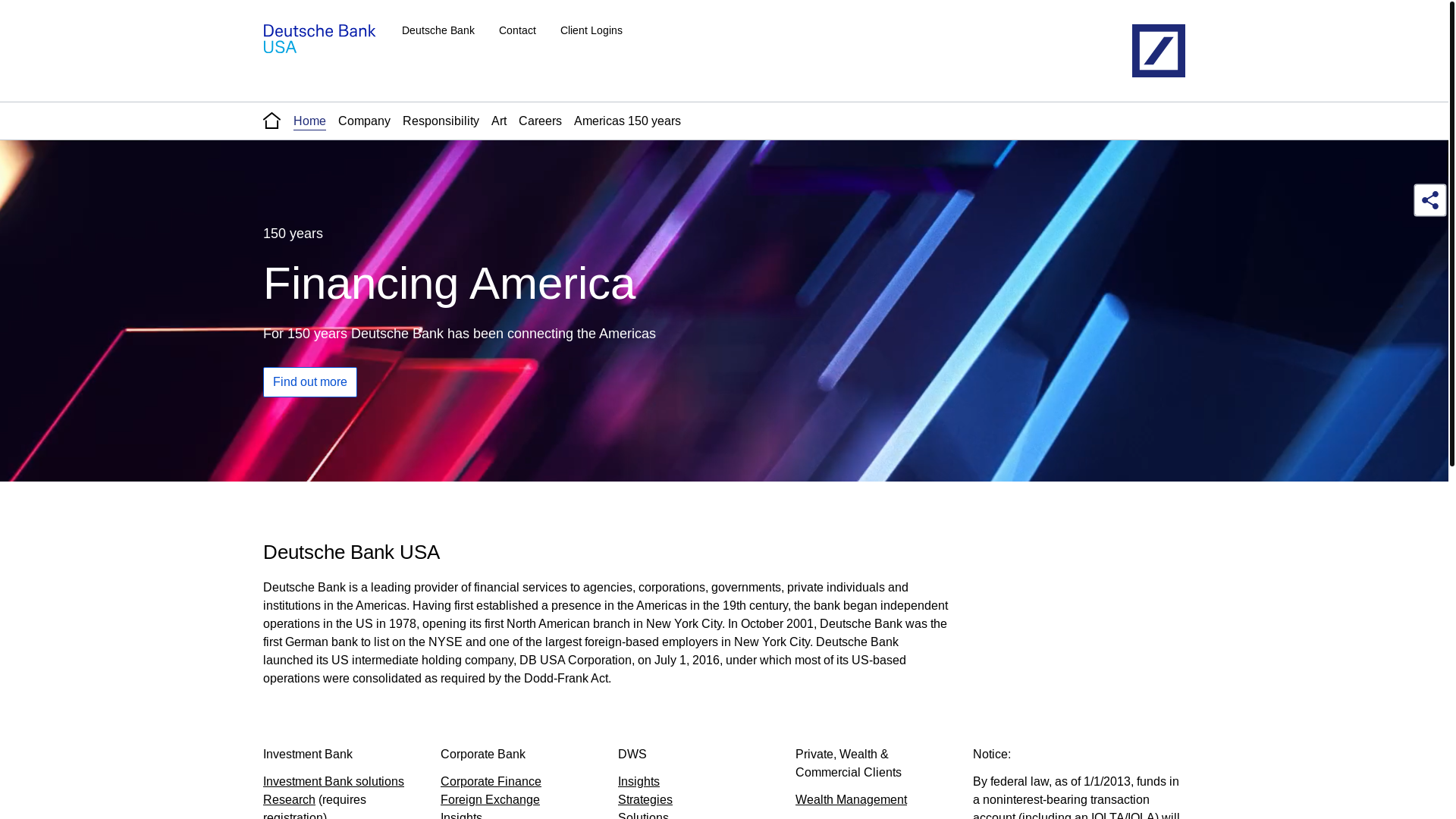 website screenshot of https://country.db.com/usa/