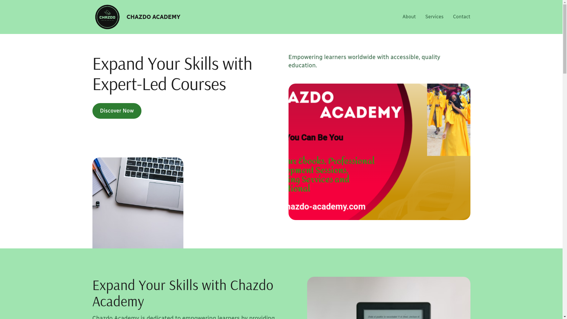 website screenshot of https://chazdo-academy.com/