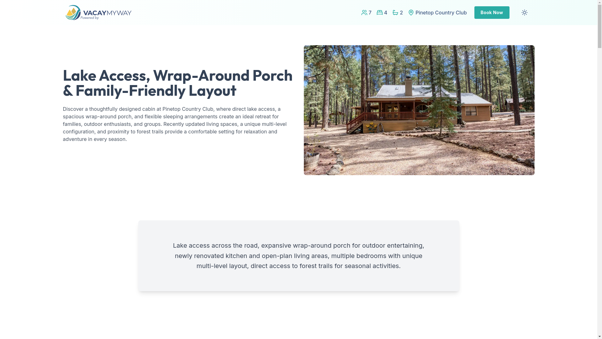 website screenshot of https://tranquilglade.vacations/
