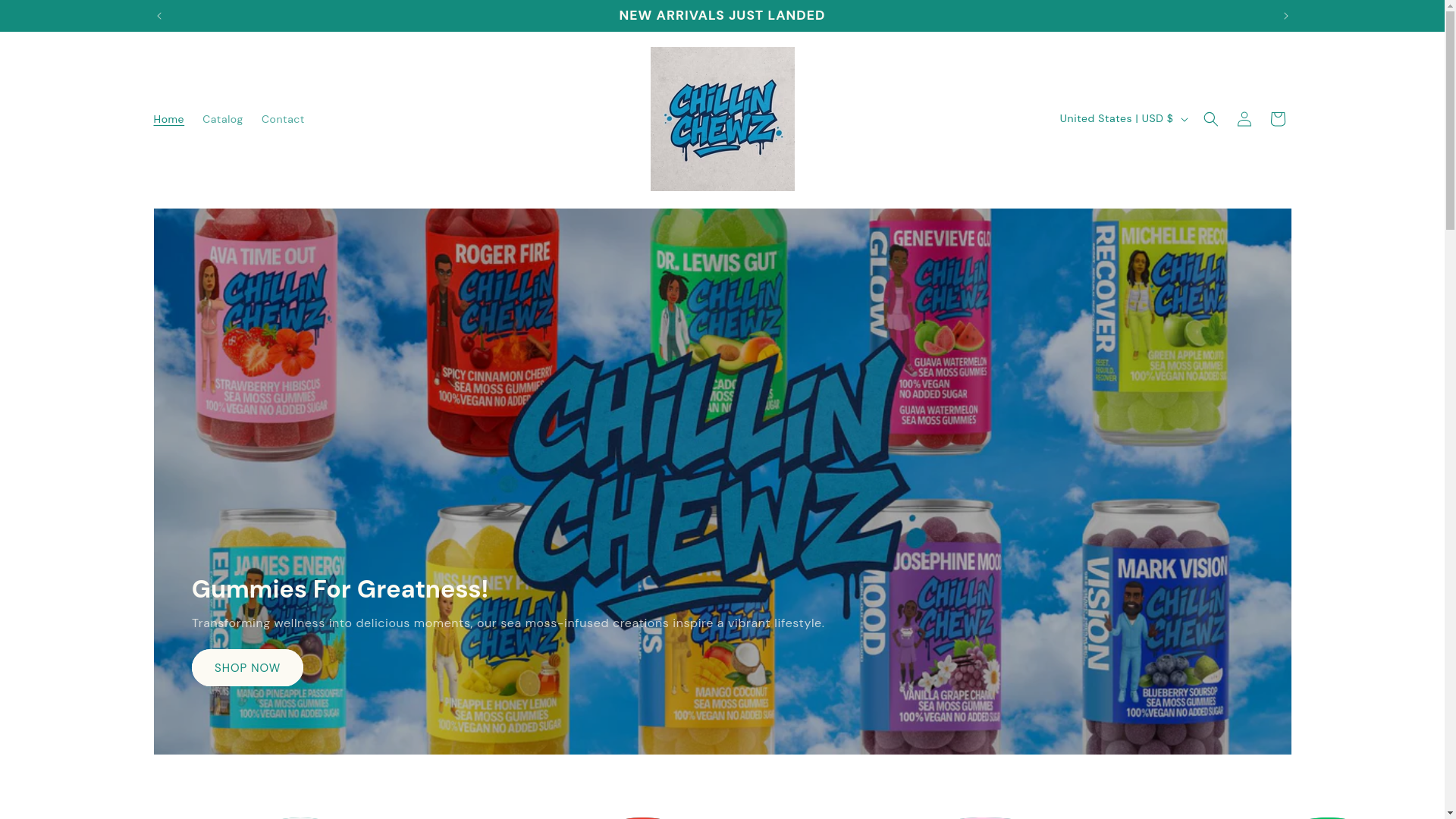 website screenshot of https://chillinchewz.com/