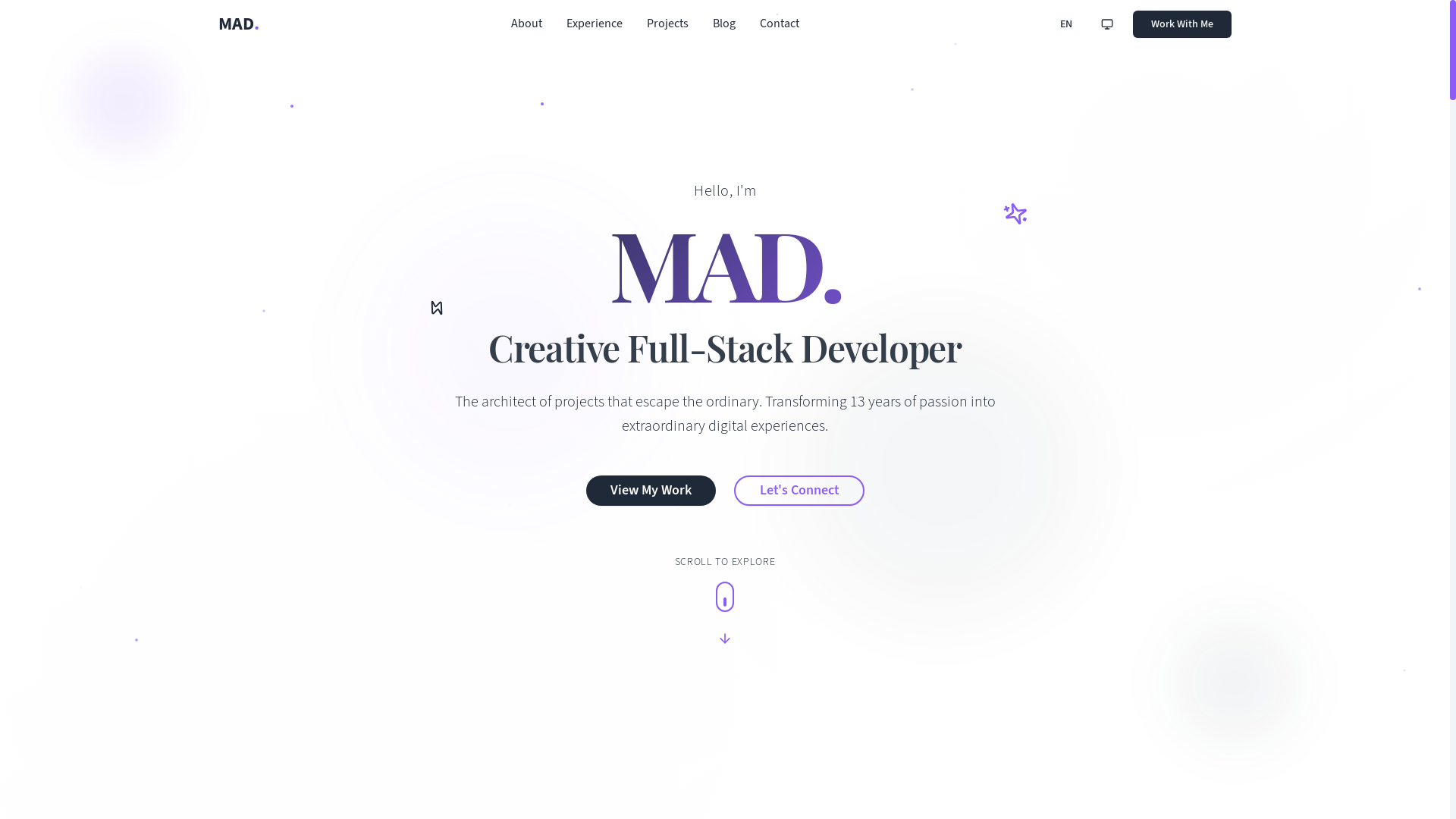 website screenshot of https://codewithmad.com/