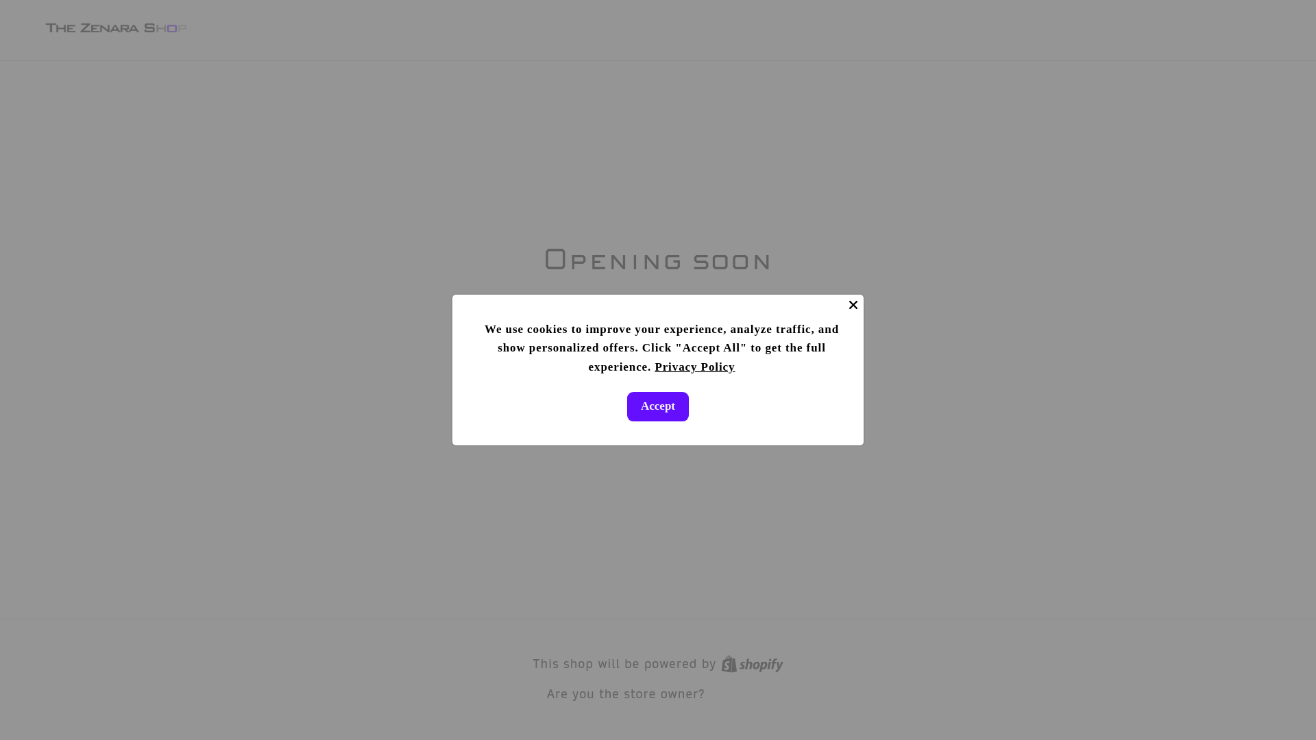 website screenshot of https://thezenarashop.com/