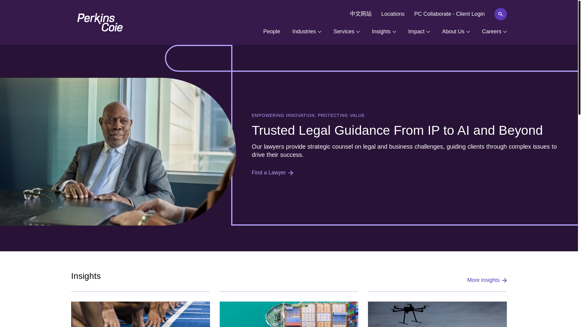website screenshot of https://www.perkinscoie.com/