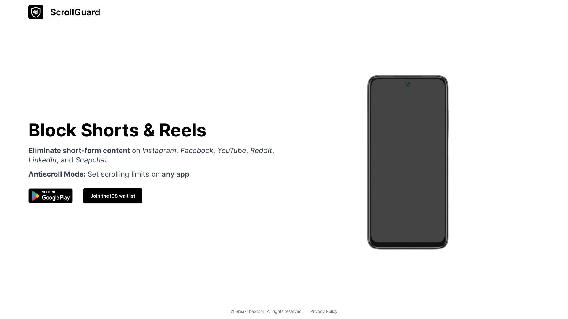 website screenshot of https://scrollguard-landing-page.pages.dev/