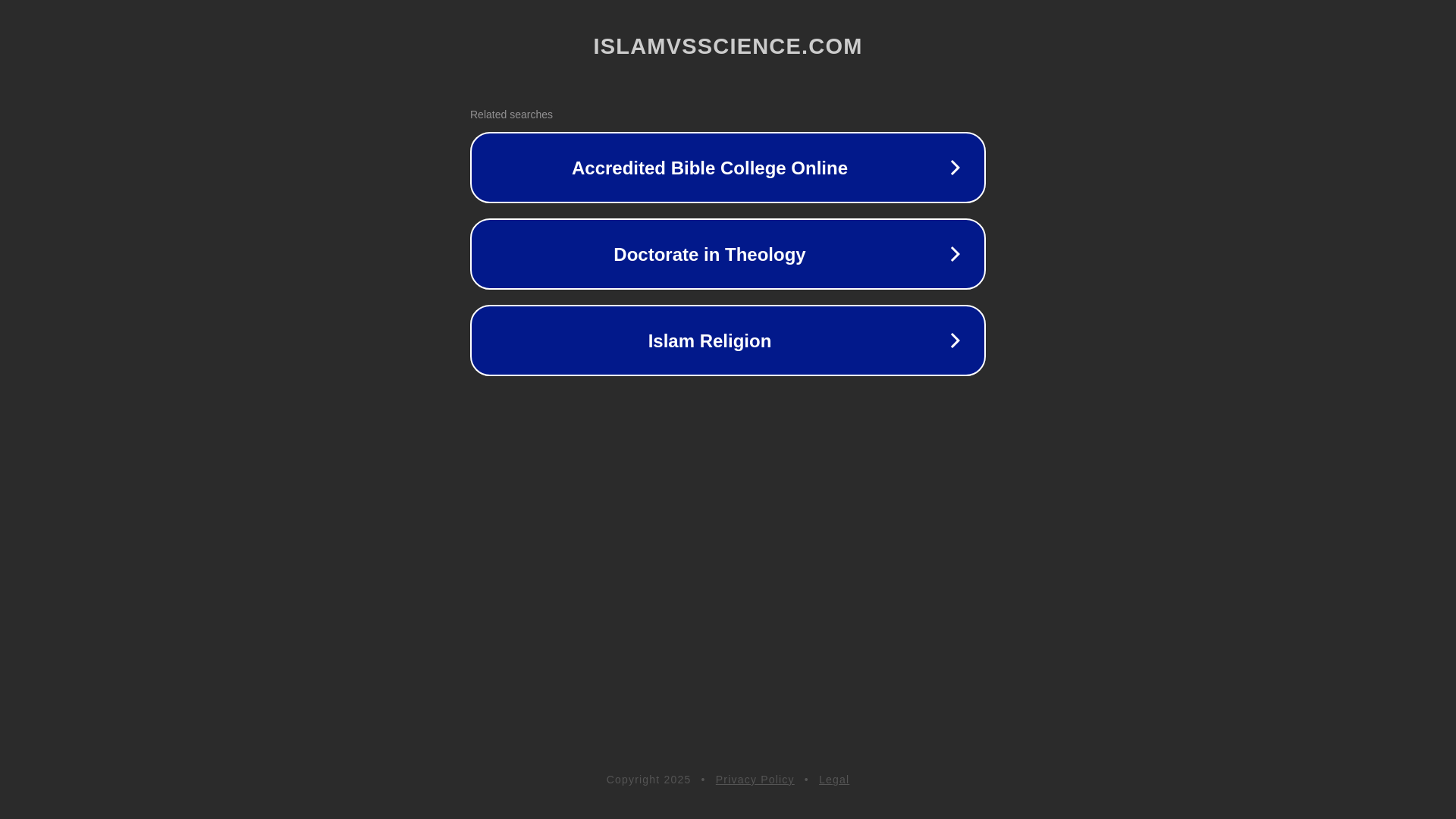 website screenshot of https://islamvsscience.com/