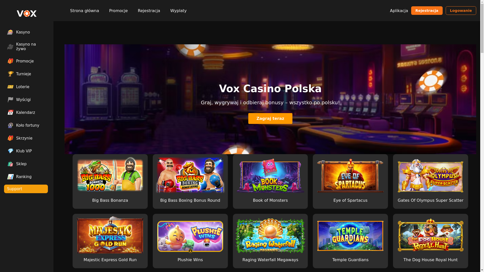 website screenshot of https://vox-kasyno.pages.dev/