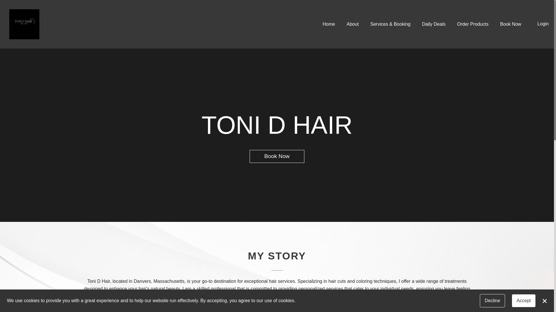 website screenshot of https://tonidhair97.com/