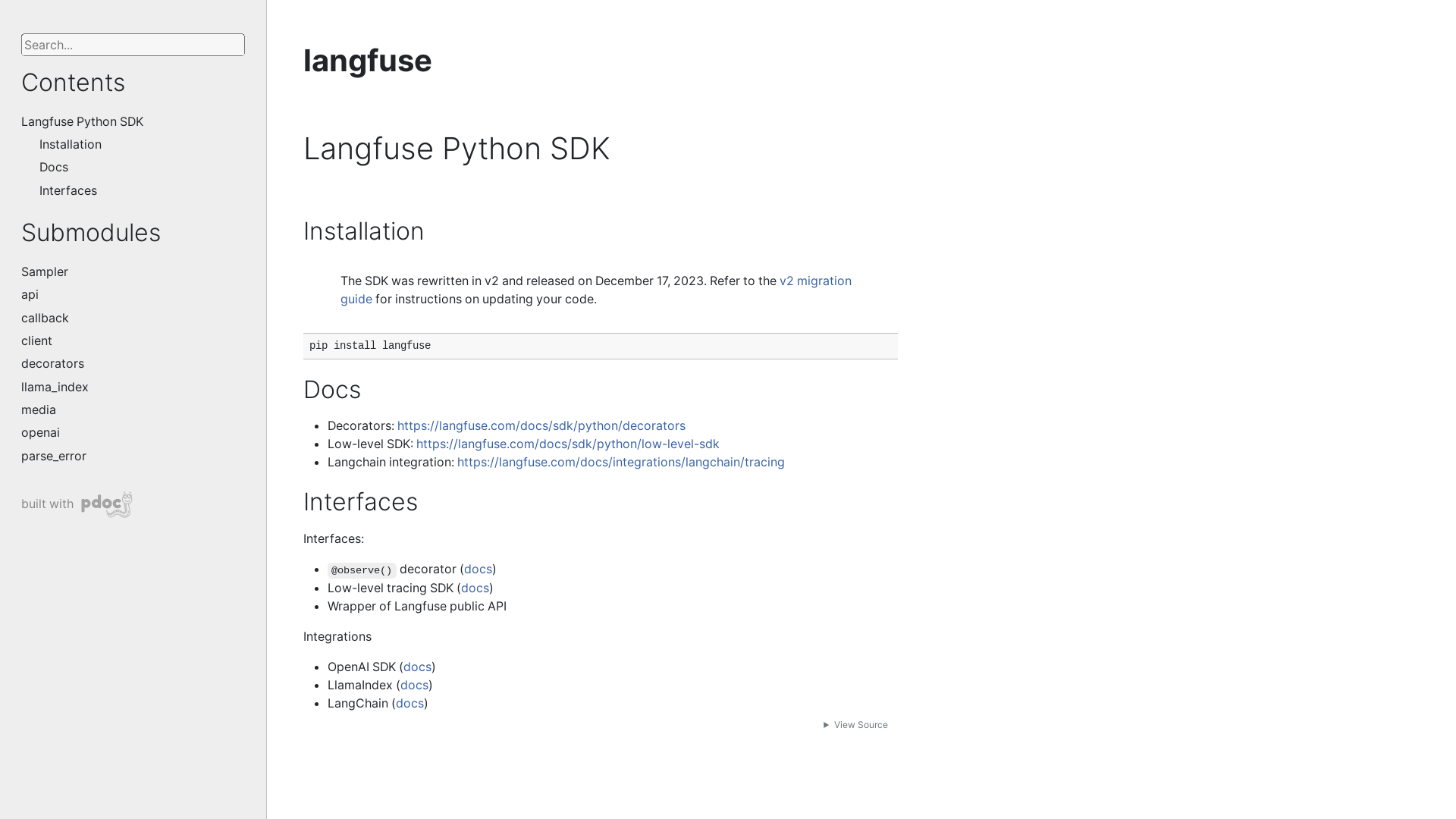 website screenshot of https://langfuse-python.pages.dev/