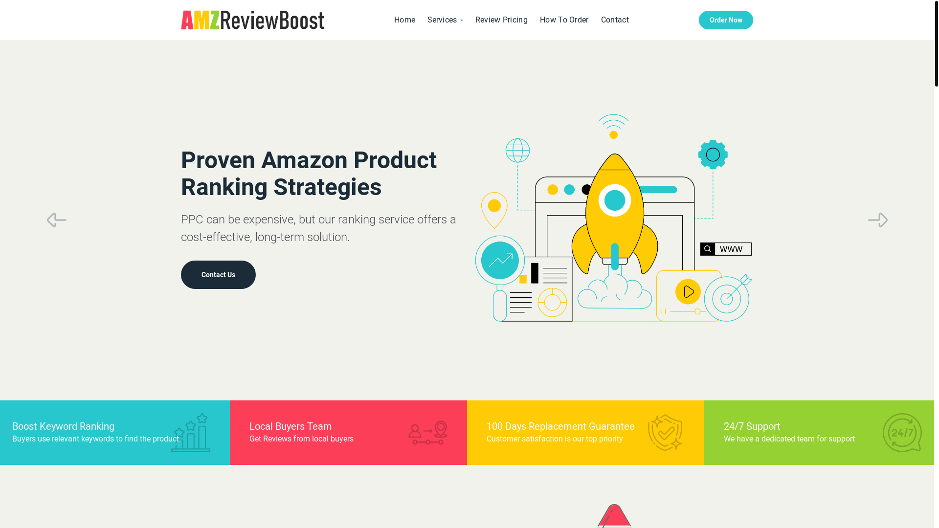 website screenshot of https://amzreviewboost.com/