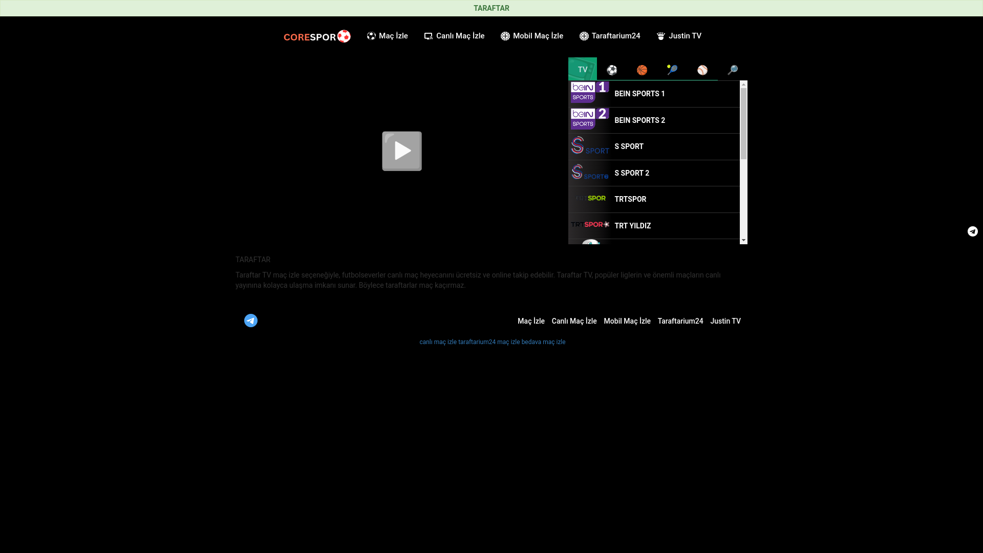 website screenshot of https://taraftarhd3.in/