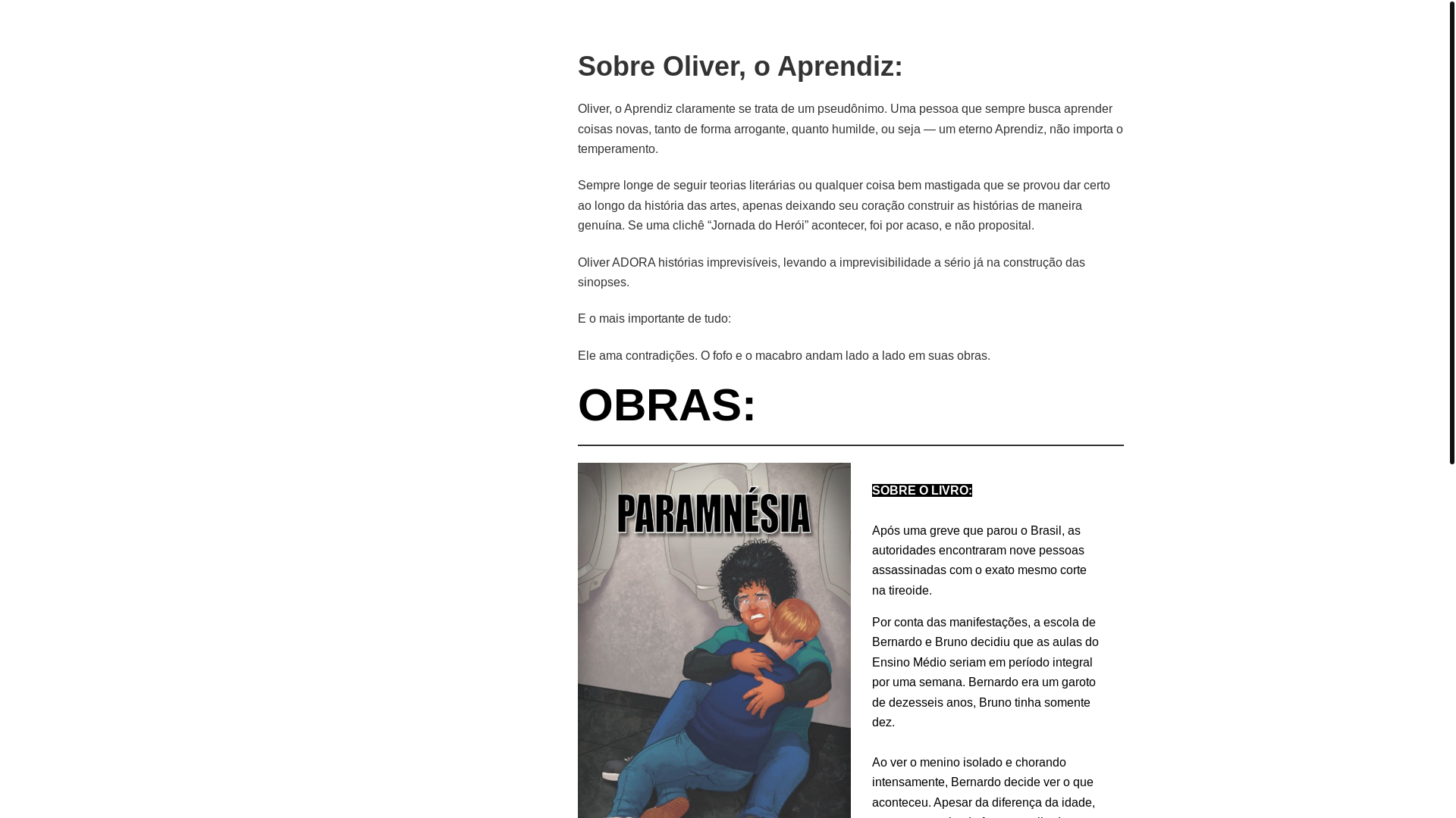 website screenshot of https://oliveroaprendiz.com/