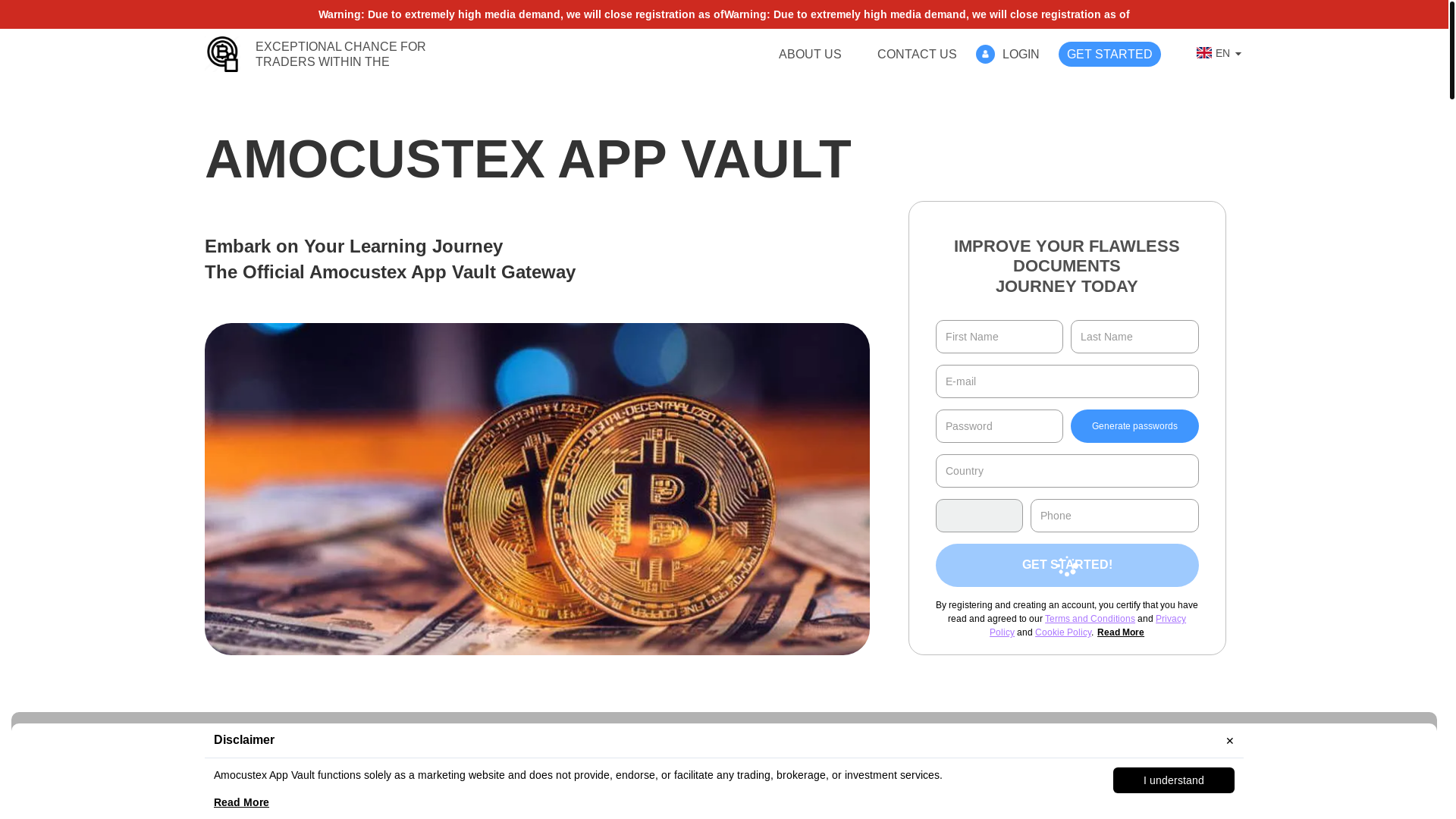 website screenshot of https://amocustex-appvault.com/