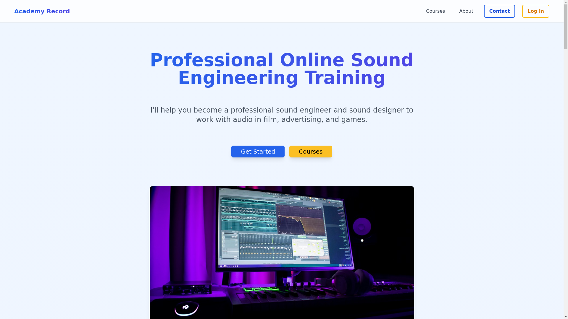 website screenshot of https://academyrecord.org/