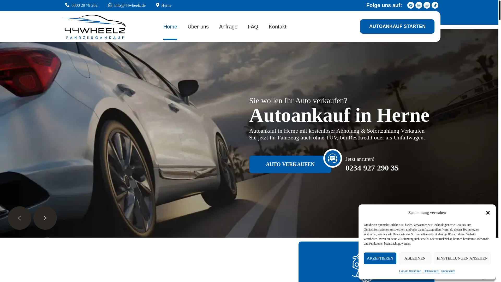 website screenshot of https://autoankauf-herne365.de/