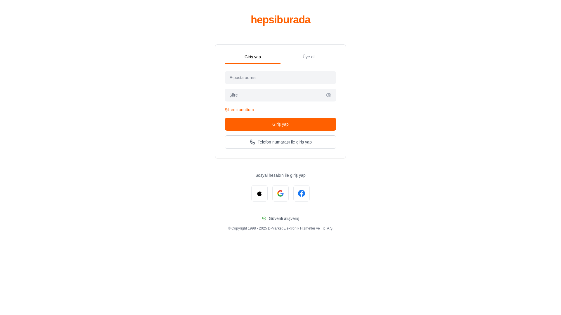 website screenshot of https://hepsiburadakargom.com/
