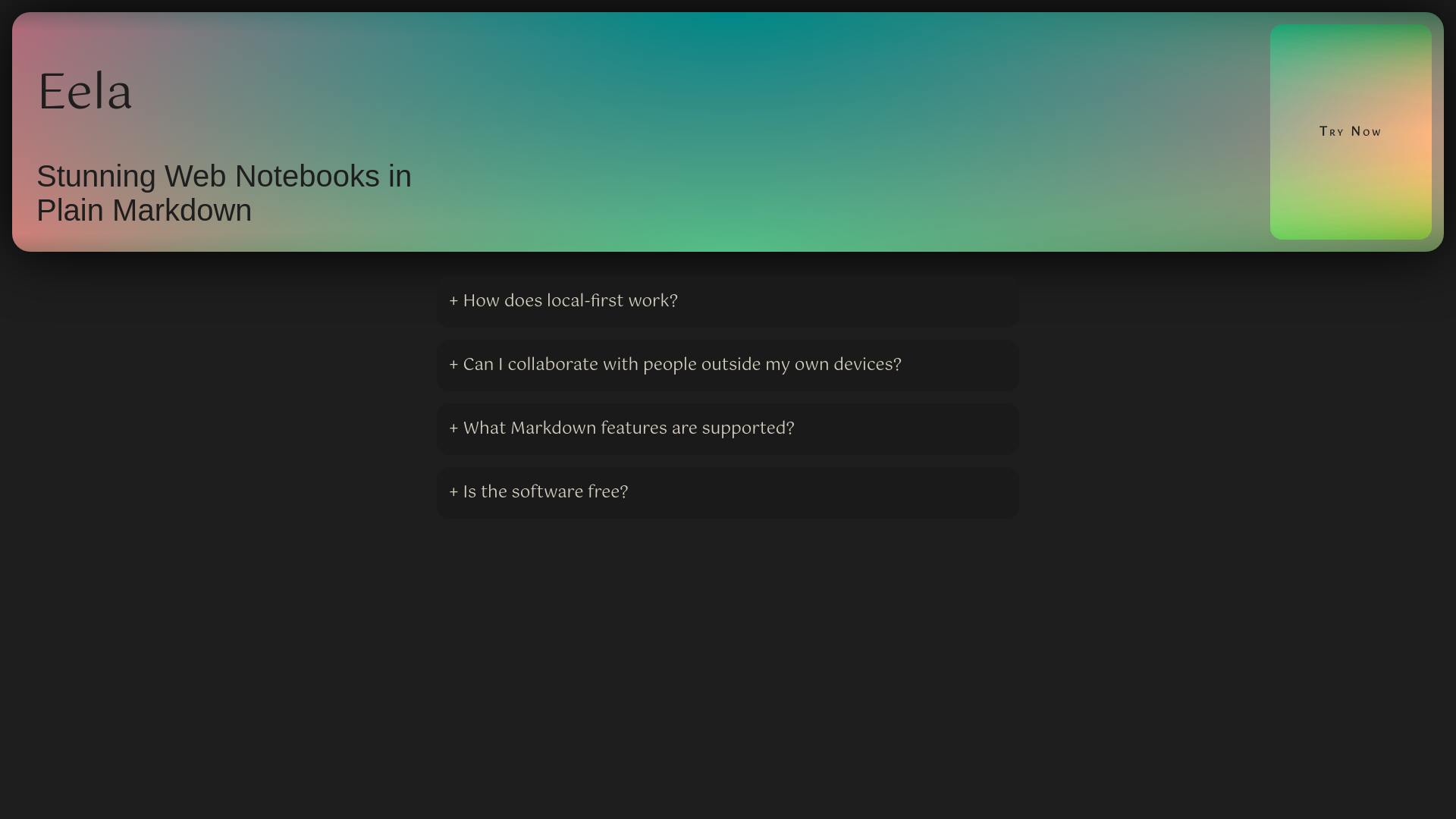 website screenshot of https://eela.pages.dev/