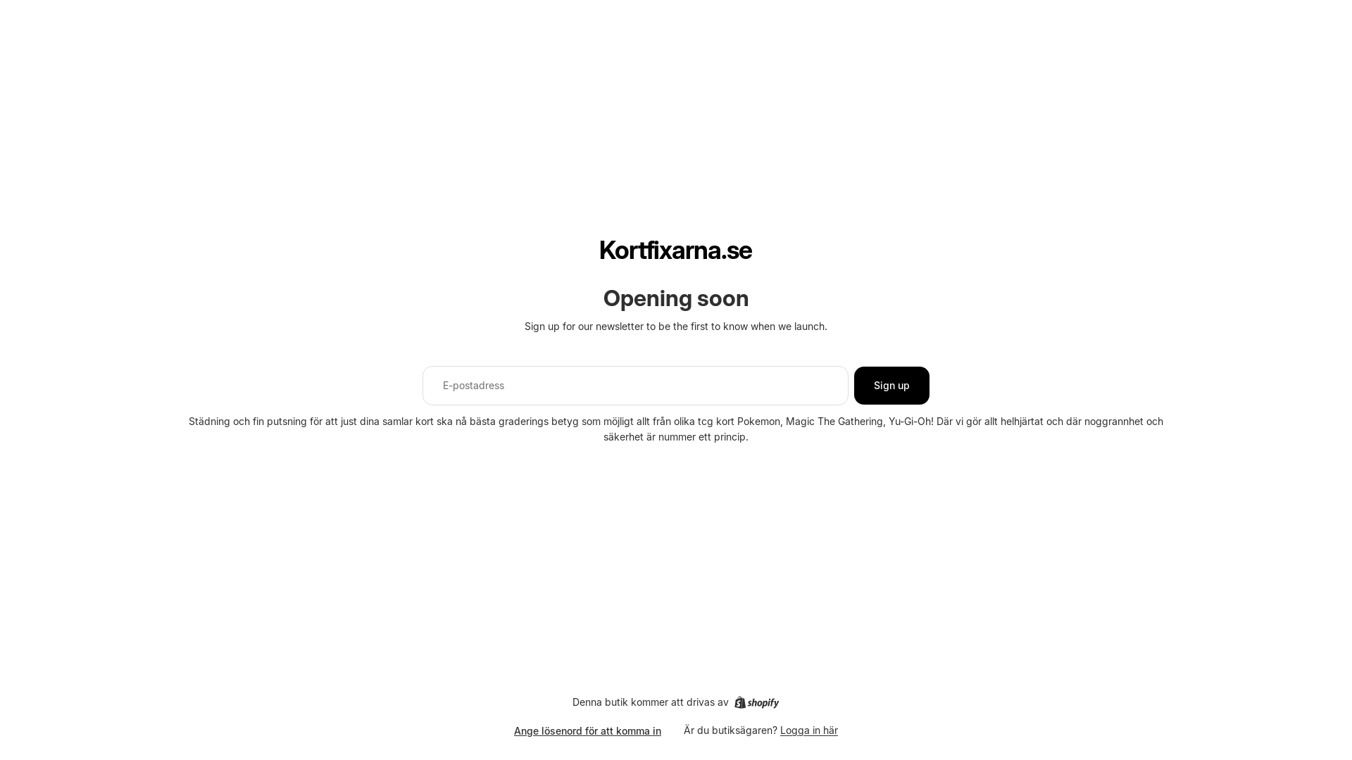 website screenshot of https://kortfixarna.se/
