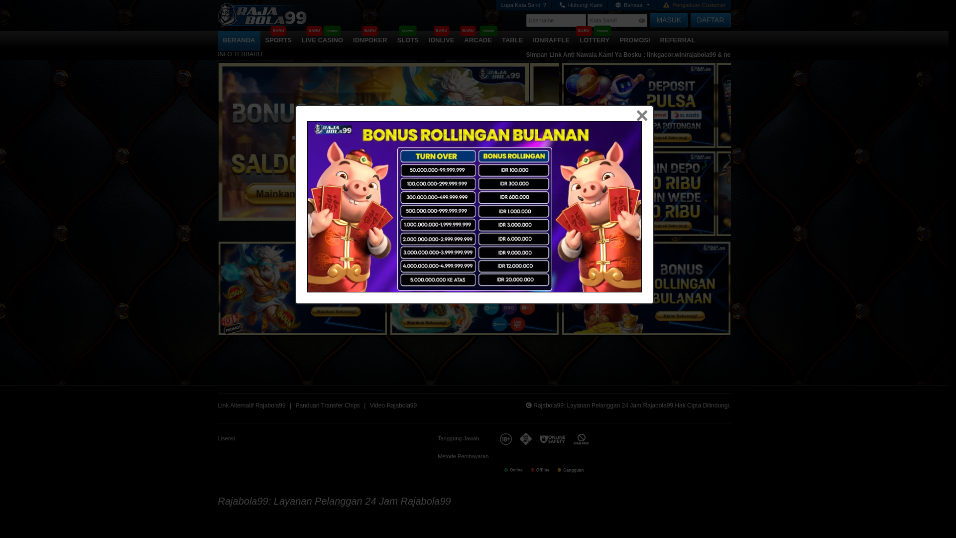 website screenshot of https://rb99usaha.cfd/