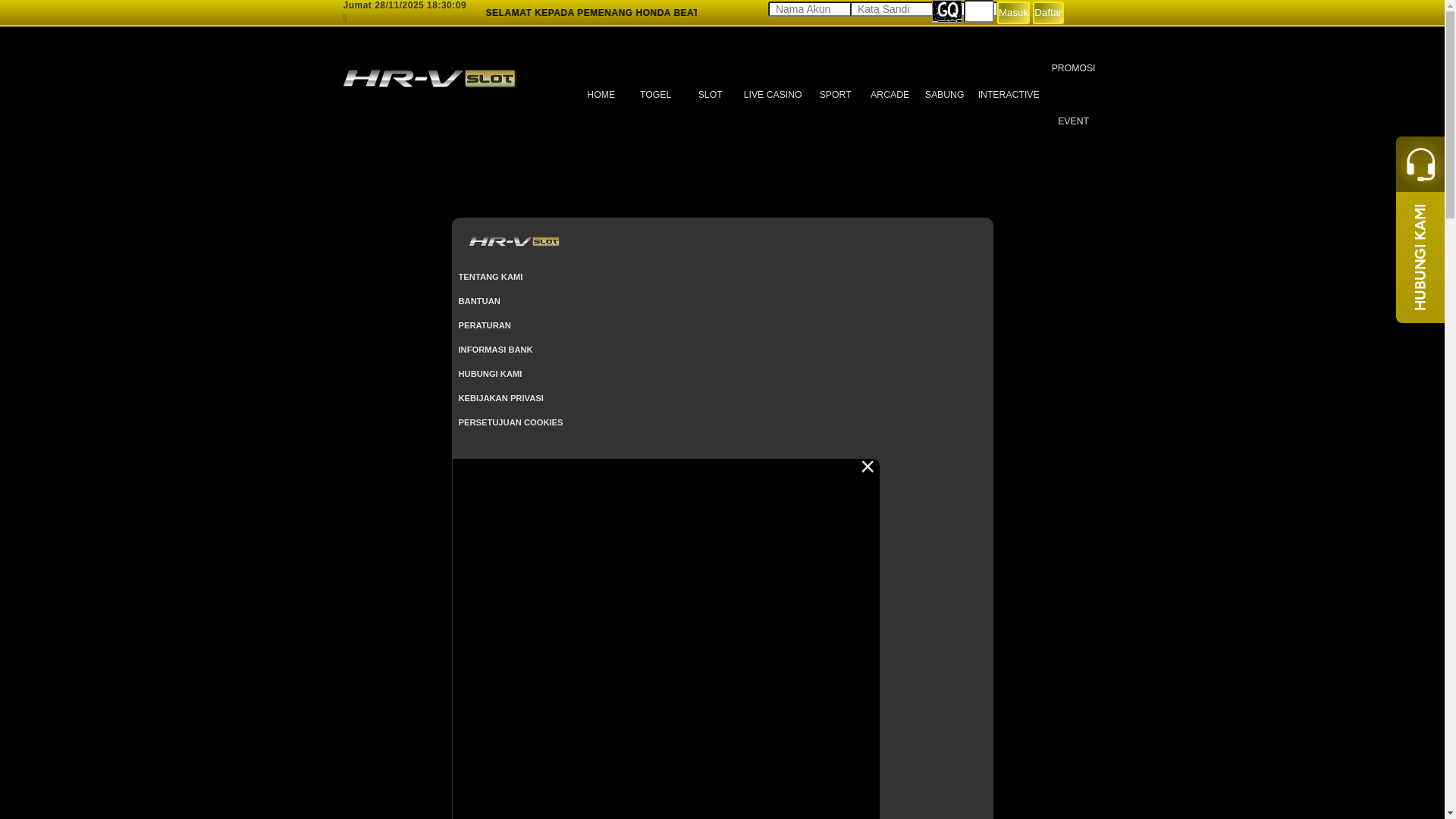 website screenshot of https://hrvslotakses.com/