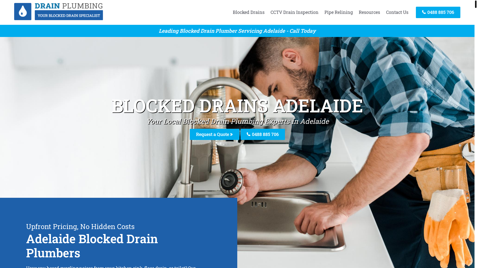 website screenshot of https://blockeddrainsplumberadelaide-com-au.pages.dev/