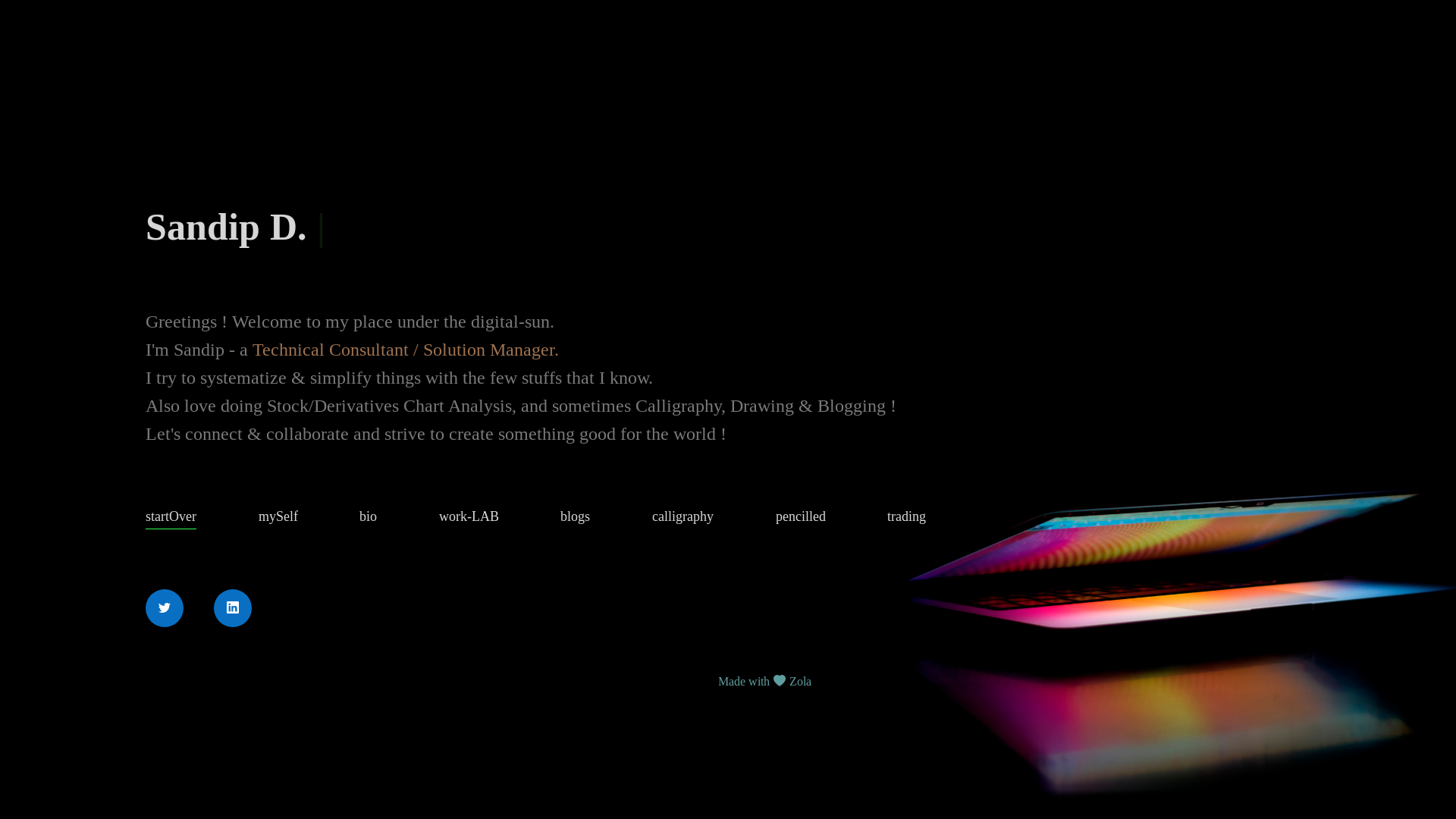 website screenshot of https://sandipdatta-portfolio.pages.dev/