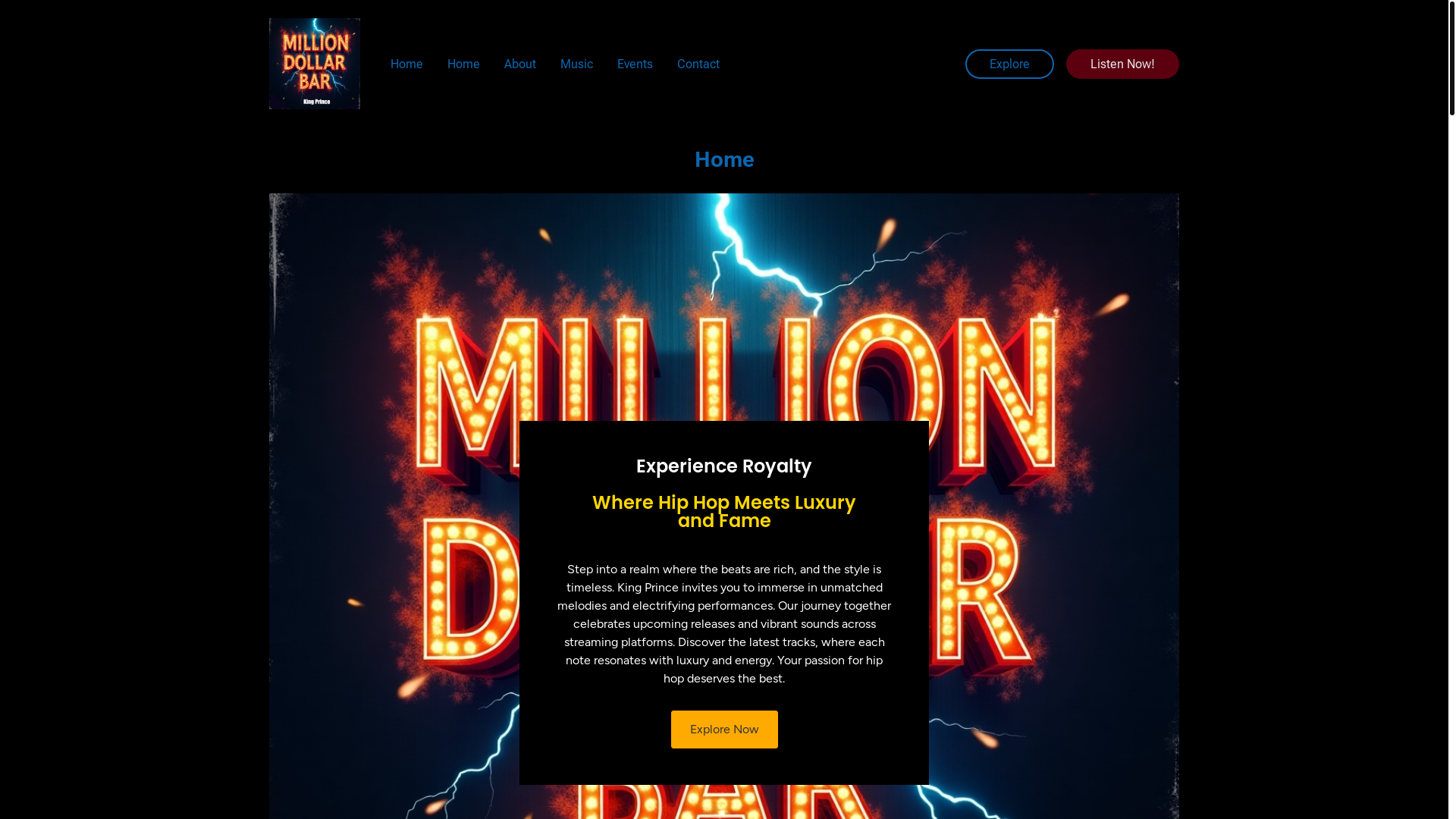 website screenshot of https://kingprincemusic.com/