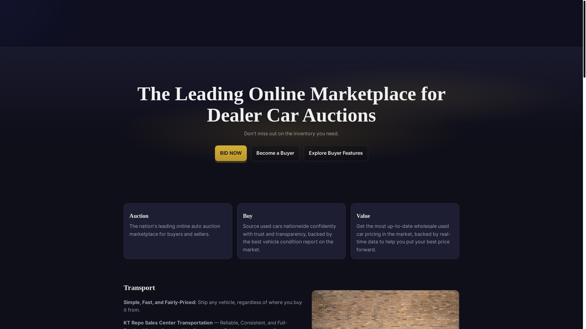 website screenshot of https://ktreposales.com/