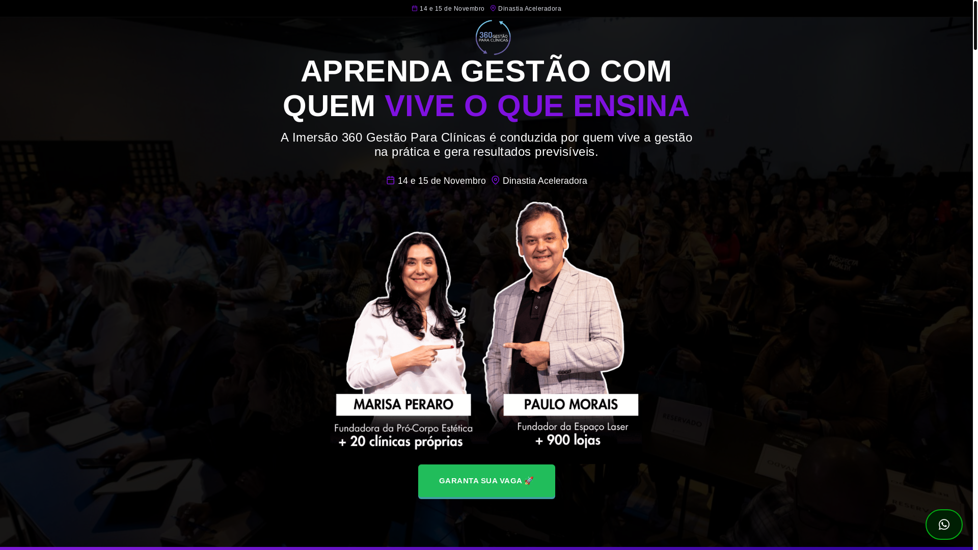 website screenshot of https://360gestaoparaclinicas.com.br/