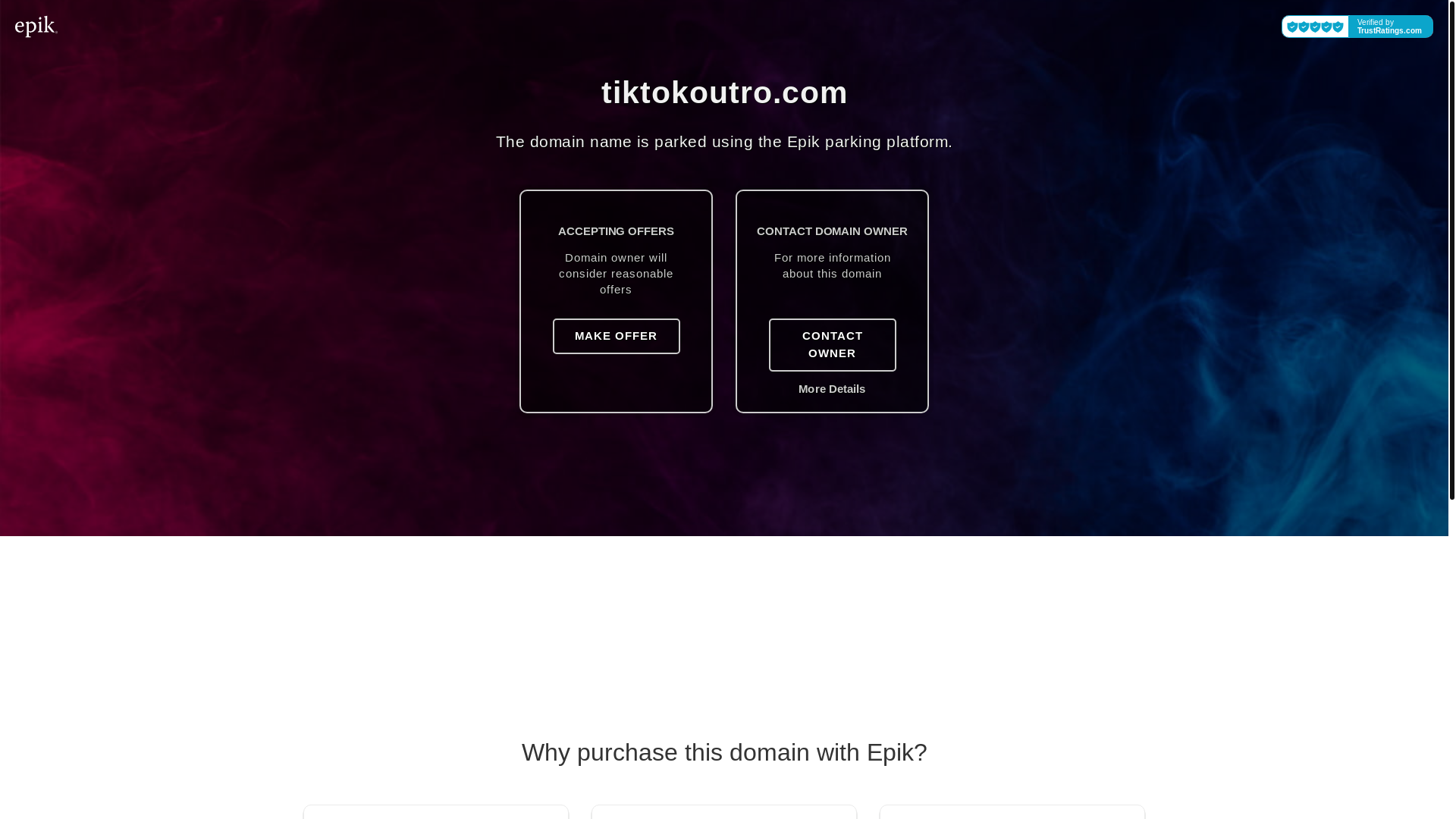 website screenshot of https://tiktokoutro.com/