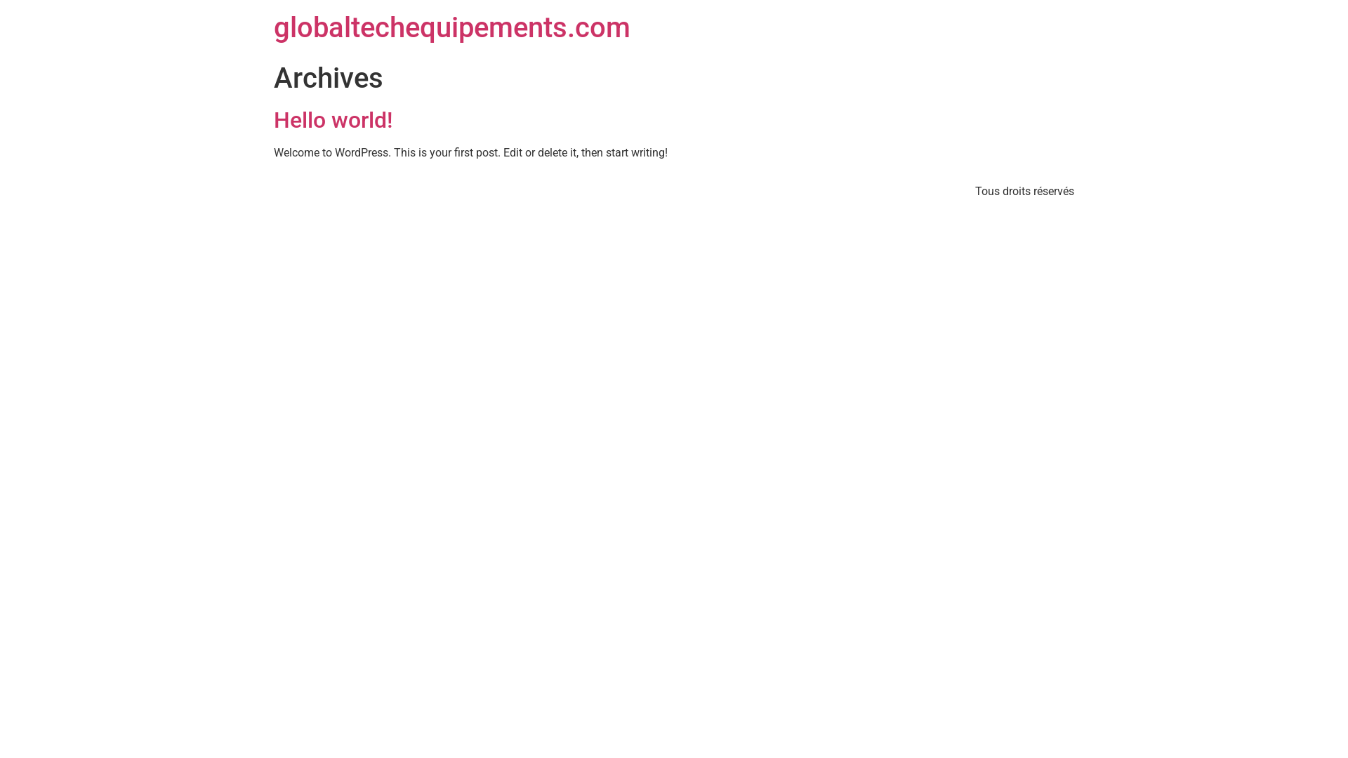 website screenshot of https://globaltechequipements.com/