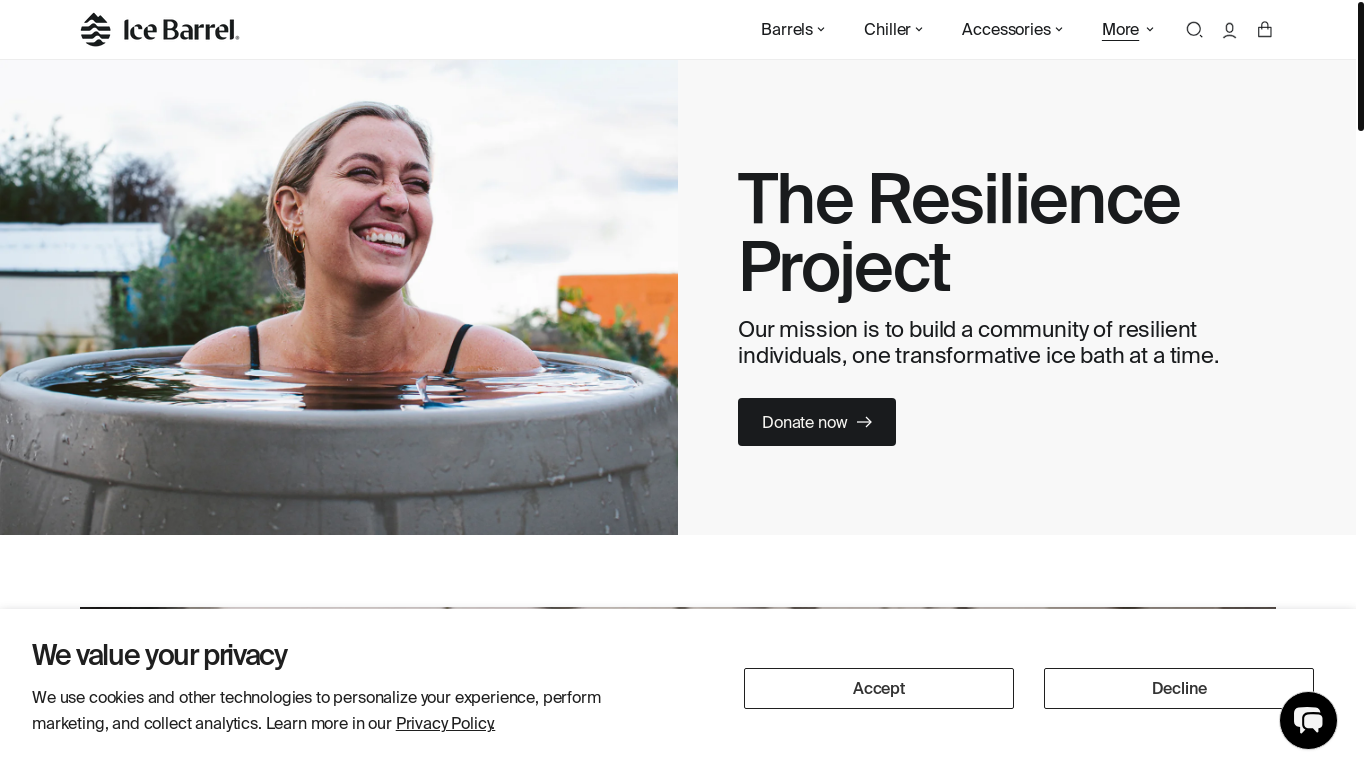 website screenshot of https://theresilienceproject.com/