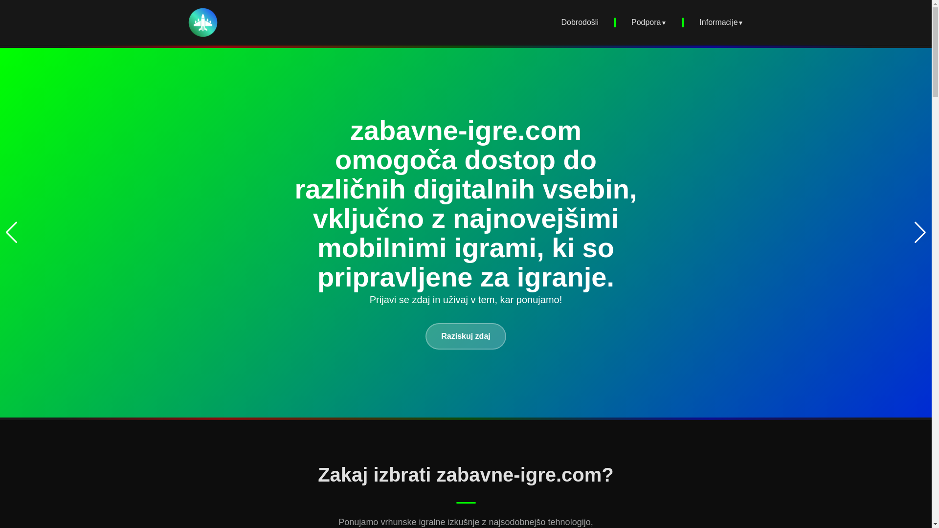 website screenshot of https://zabavne-igre.com/