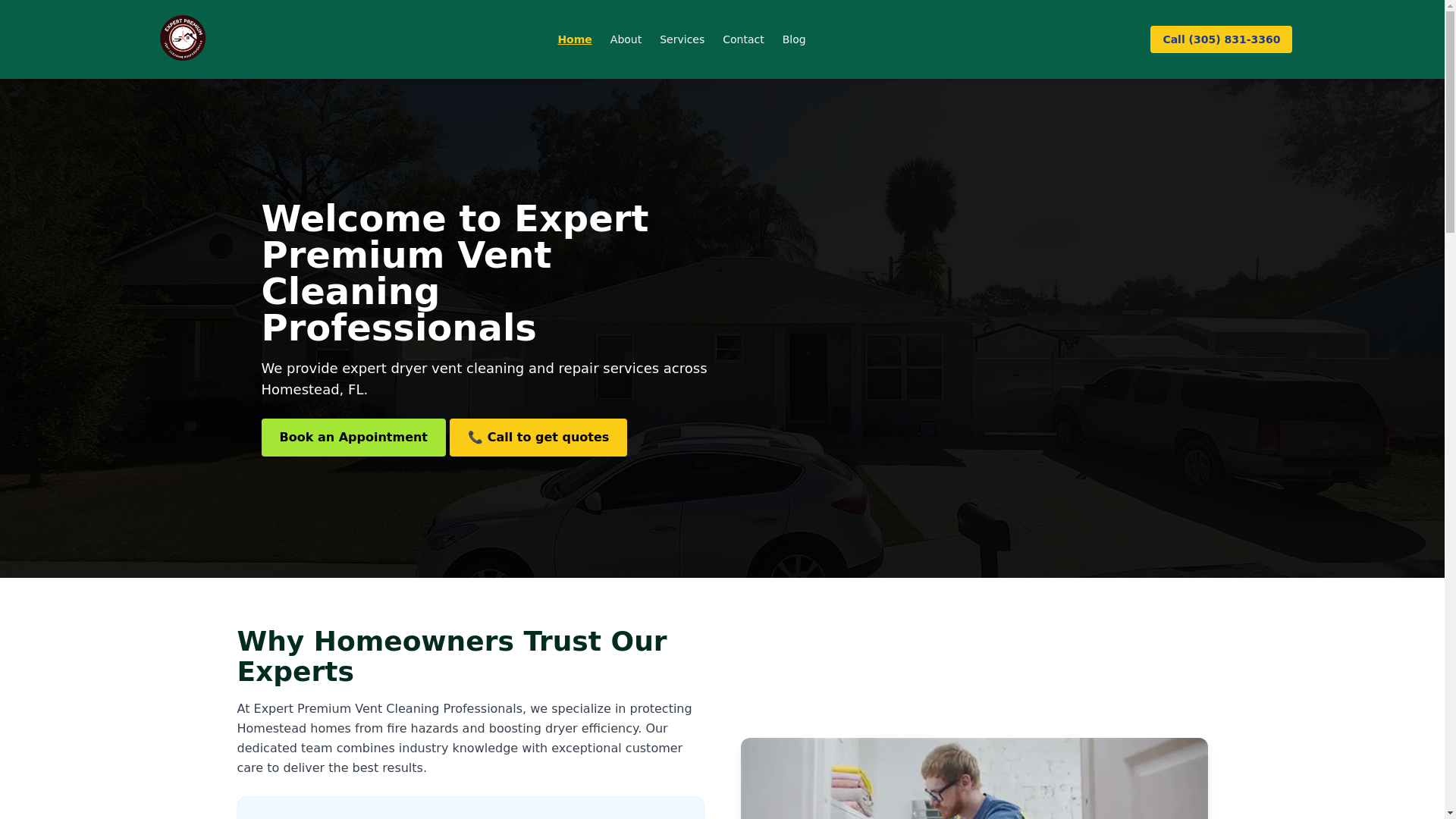 website screenshot of https://expertpremiumventcleaningprofessionals.site/