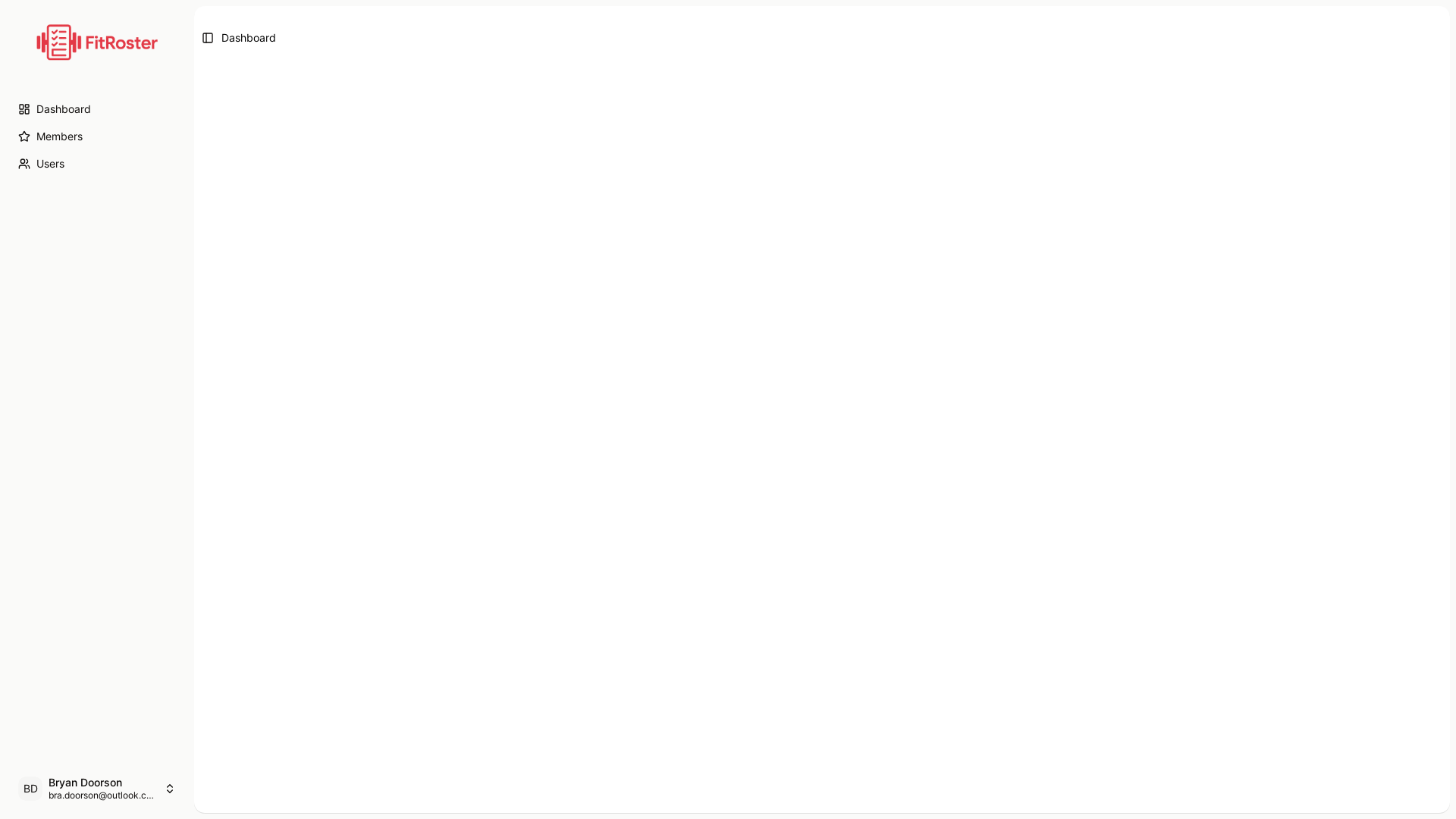 website screenshot of https://fitroster-jtxii.sevalla.page