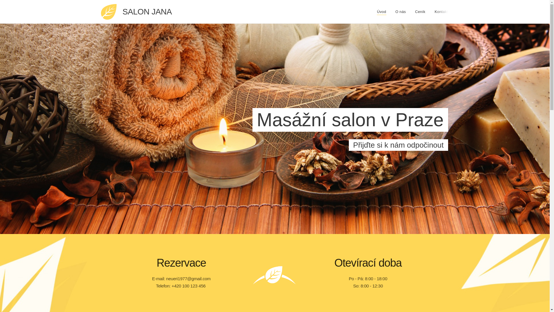 website screenshot of https://erissana.cz/