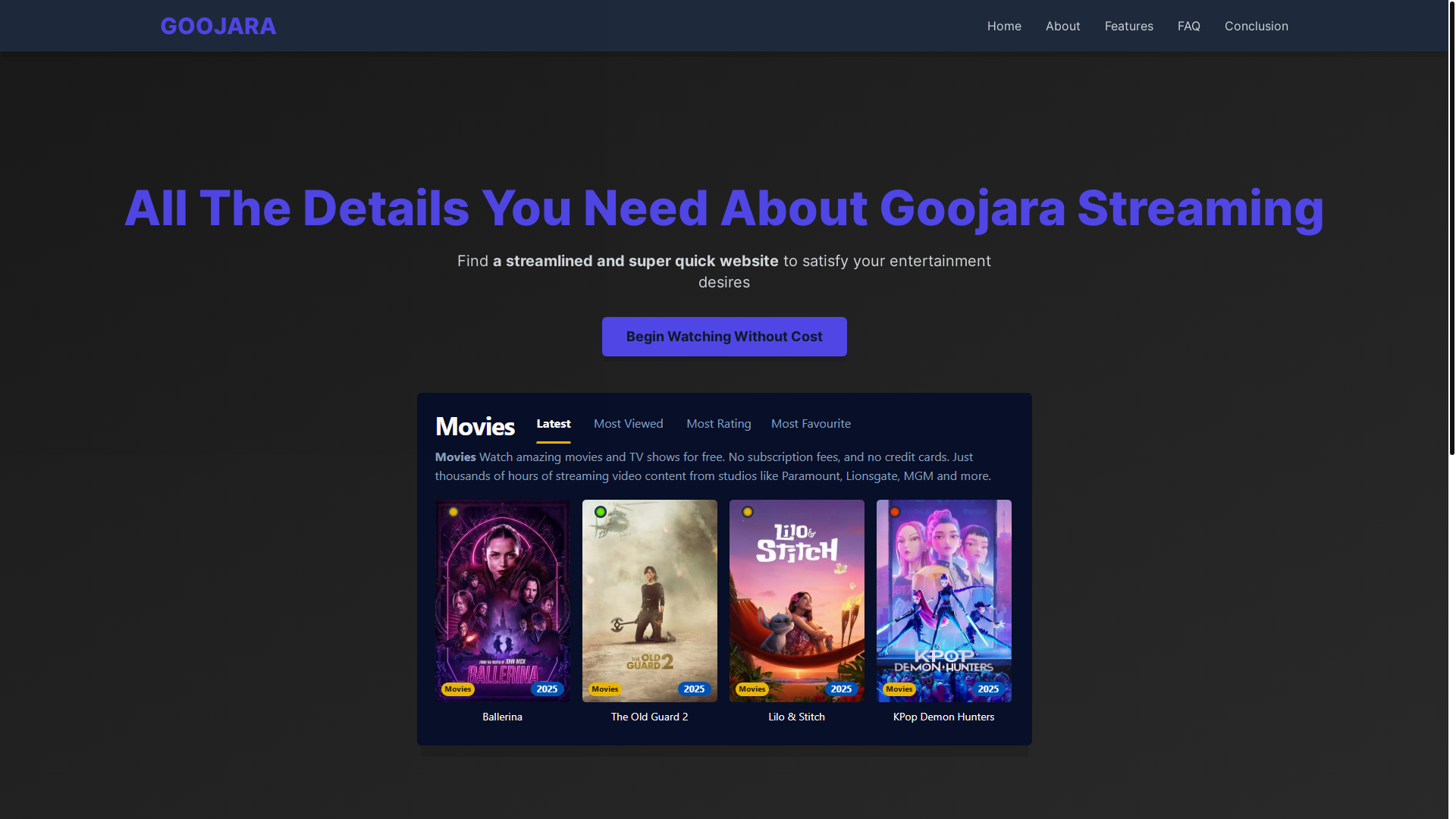 website screenshot of https://goojara-9dyi.pages.dev/