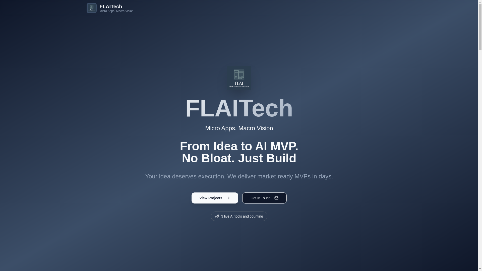 website screenshot of https://flaitech.in/