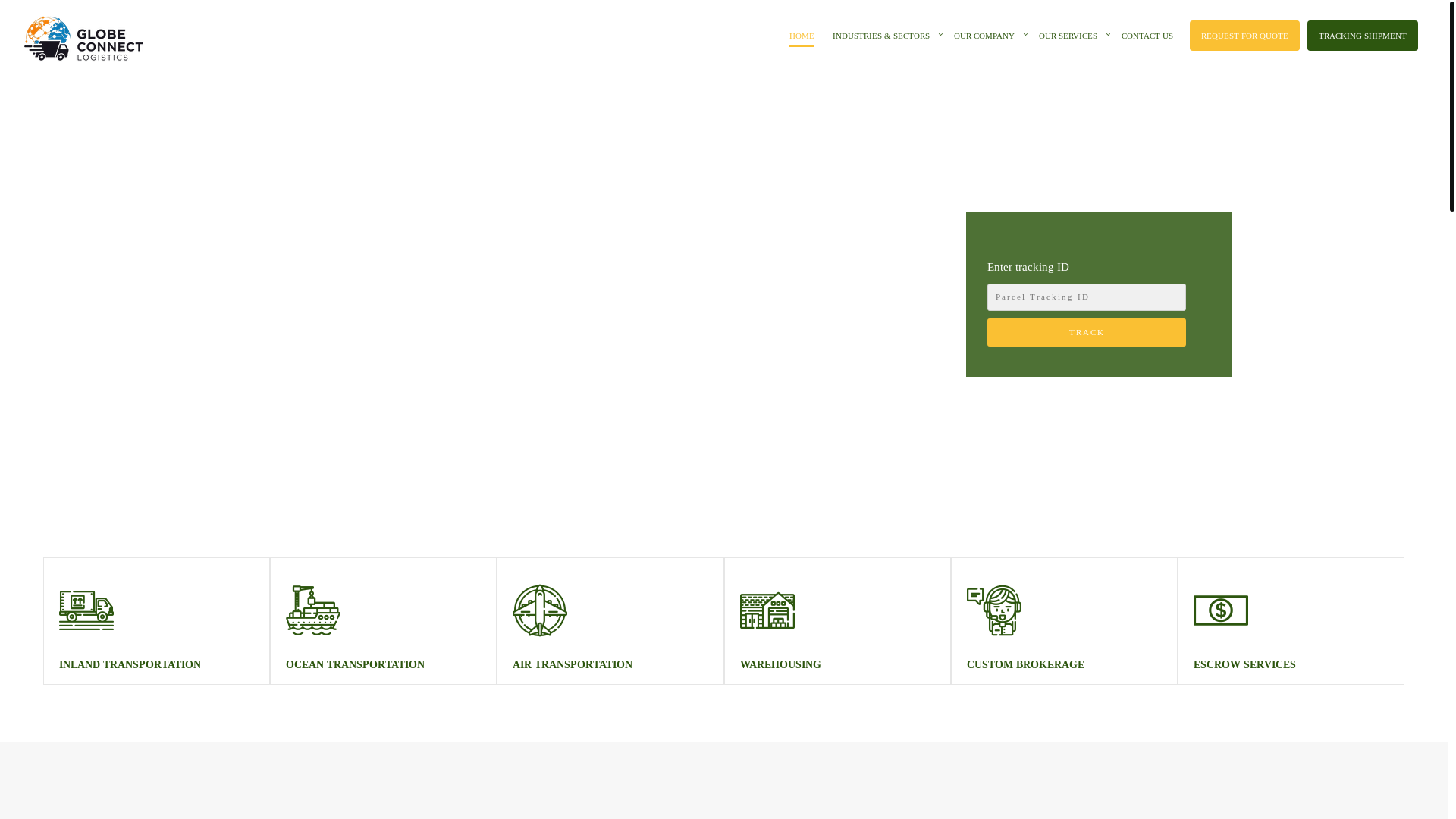 website screenshot of https://globeconnectlogistics.com/