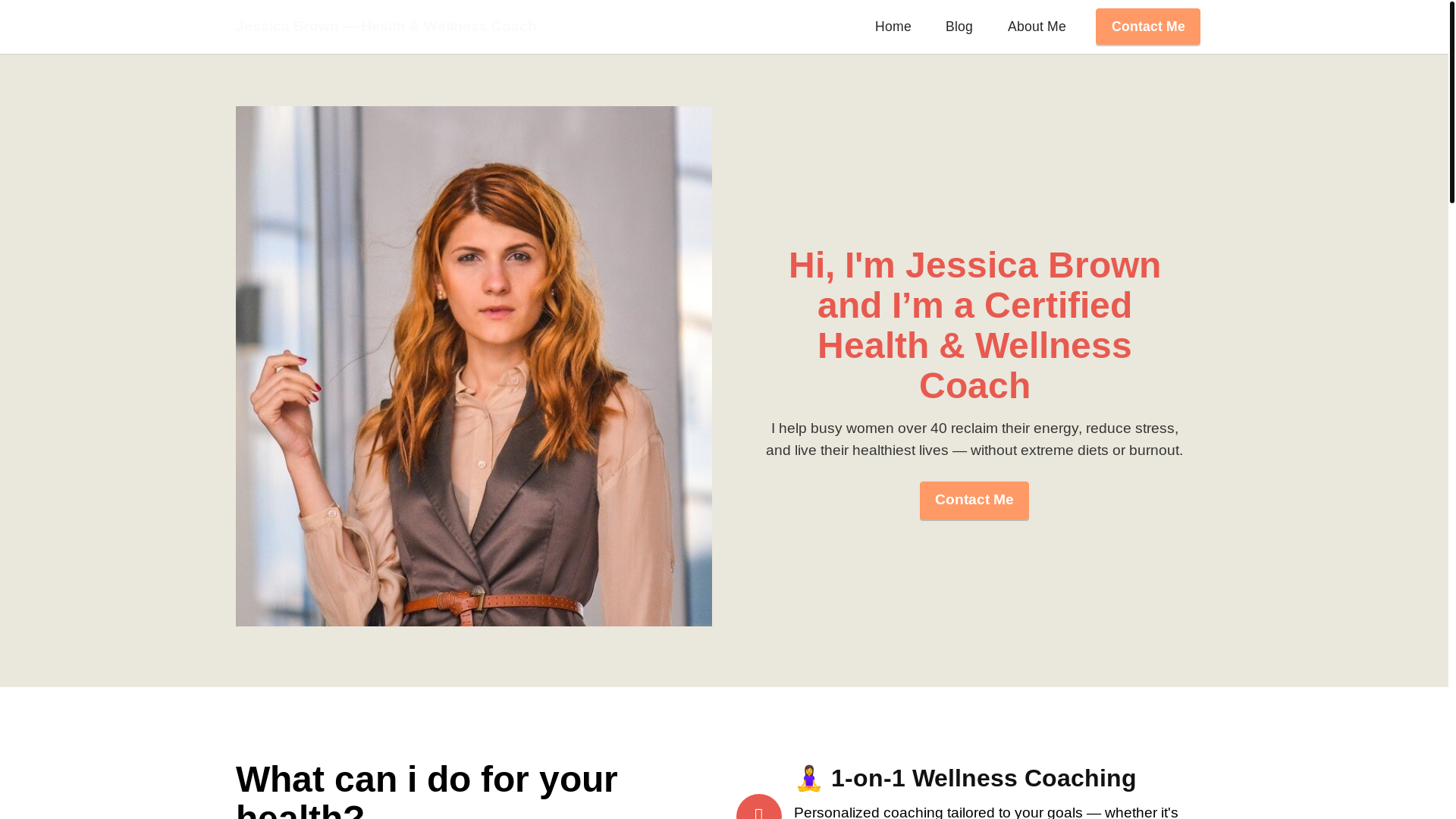 website screenshot of https://jessicawellnesscoach.pages.dev/