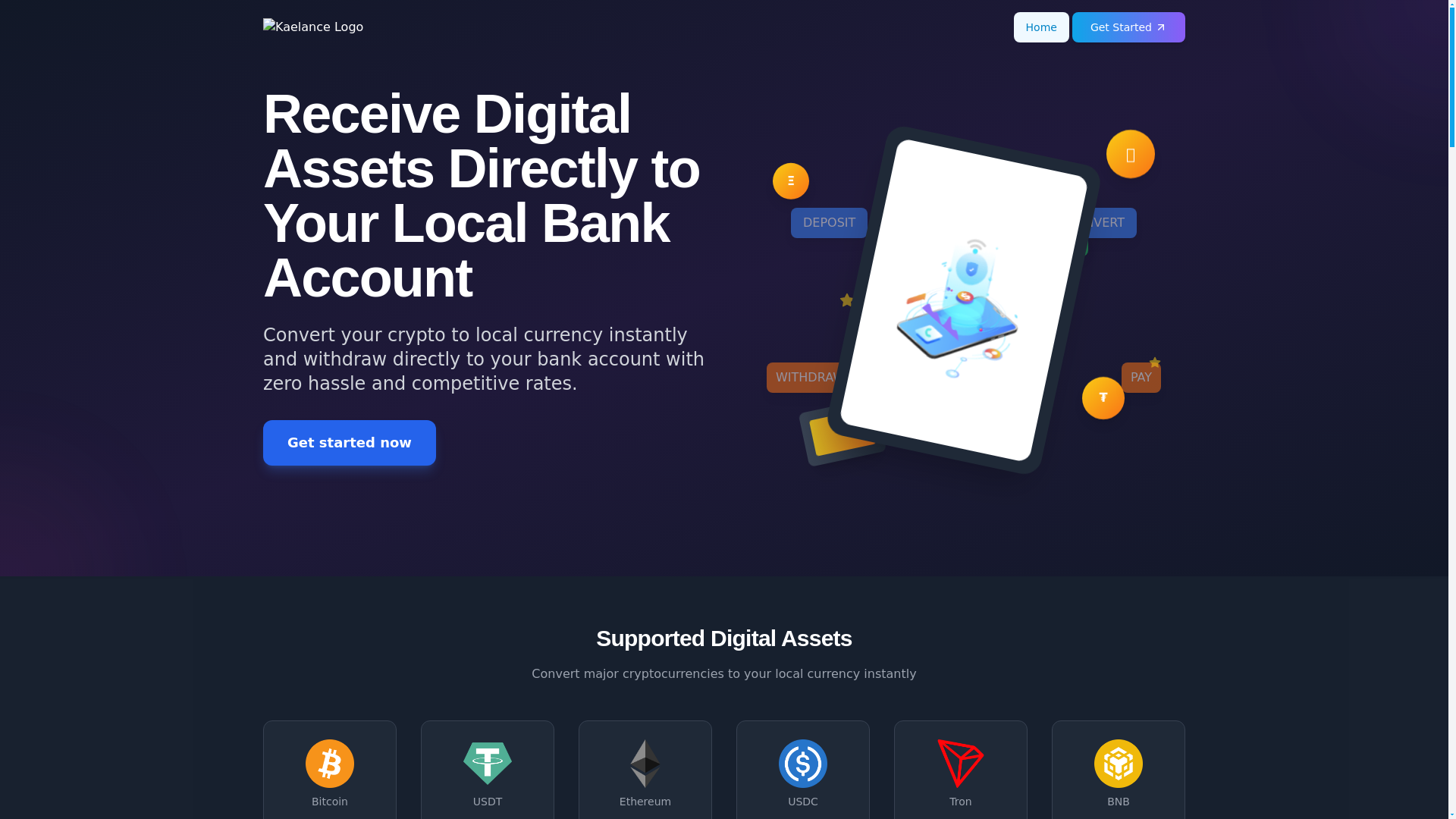 website screenshot of https://kaelance-landing-page.pages.dev/