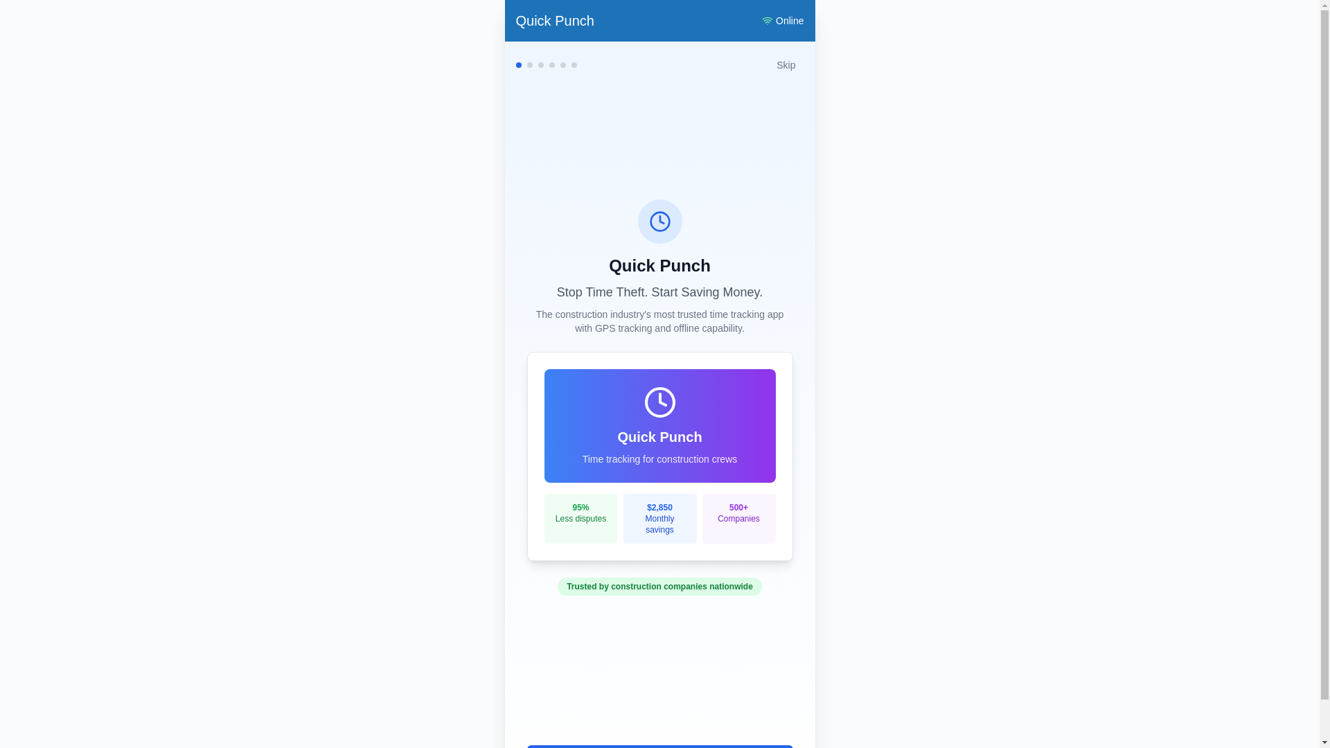 website screenshot of https://quickpunch.org/