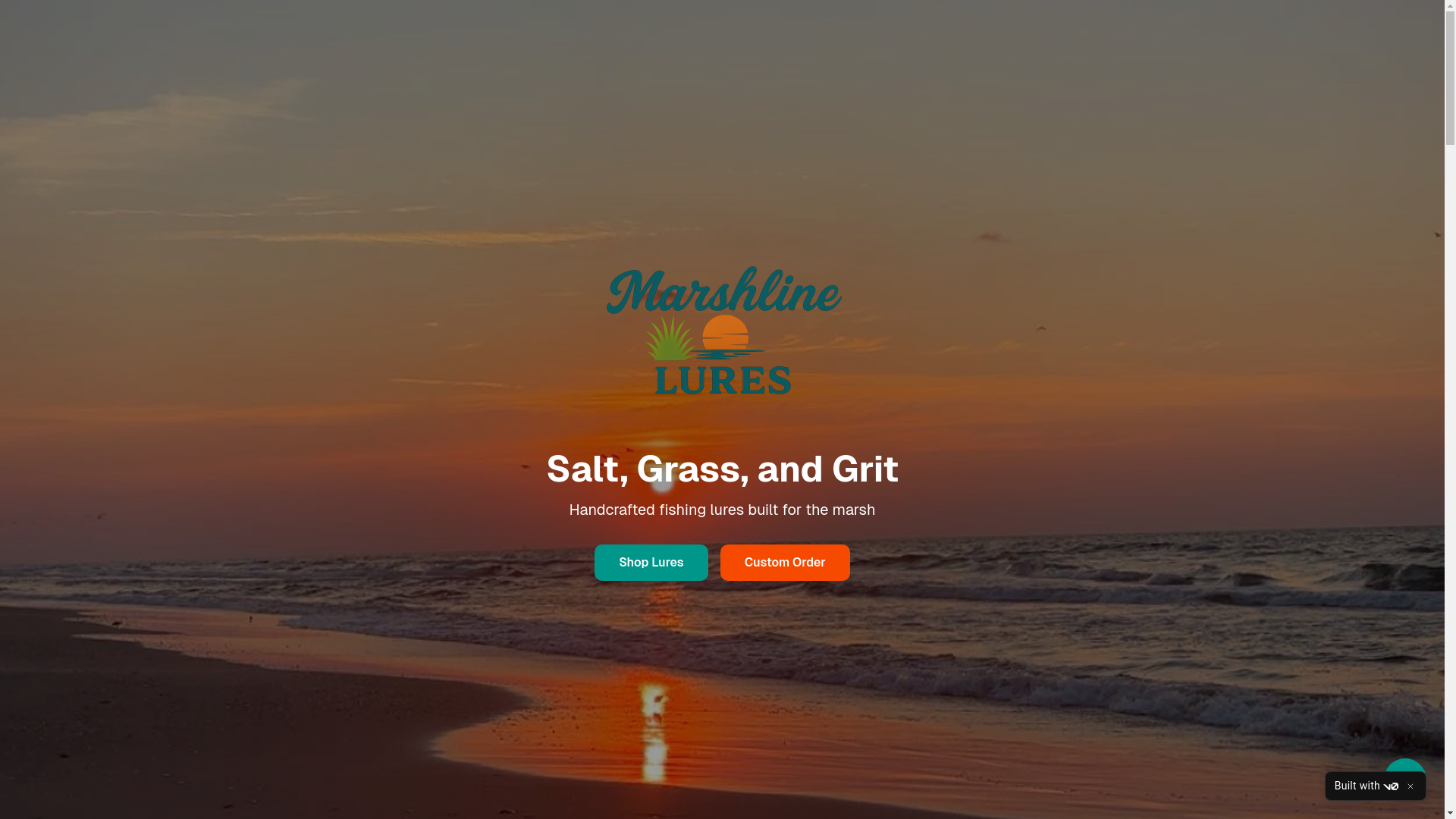 website screenshot of https://marshlinelures.com/