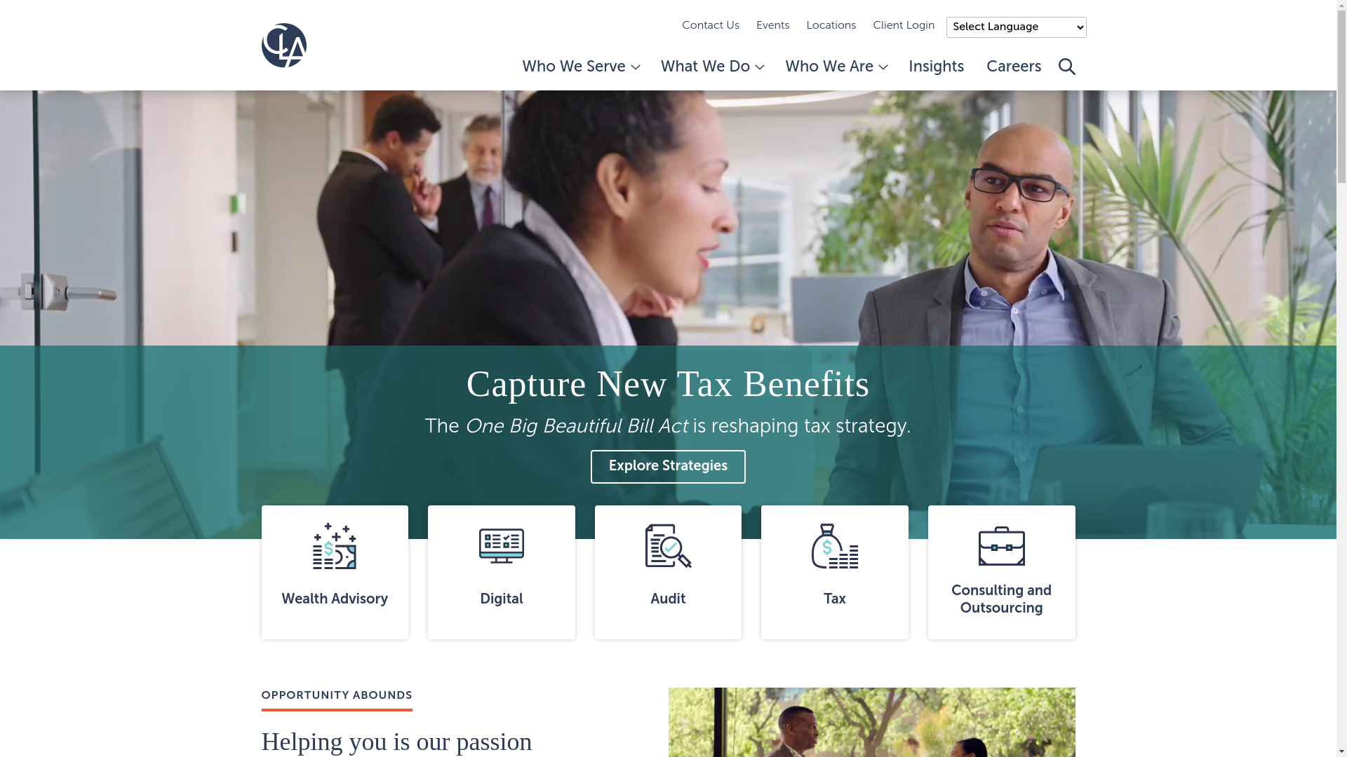 website screenshot of https://claconnect.com/