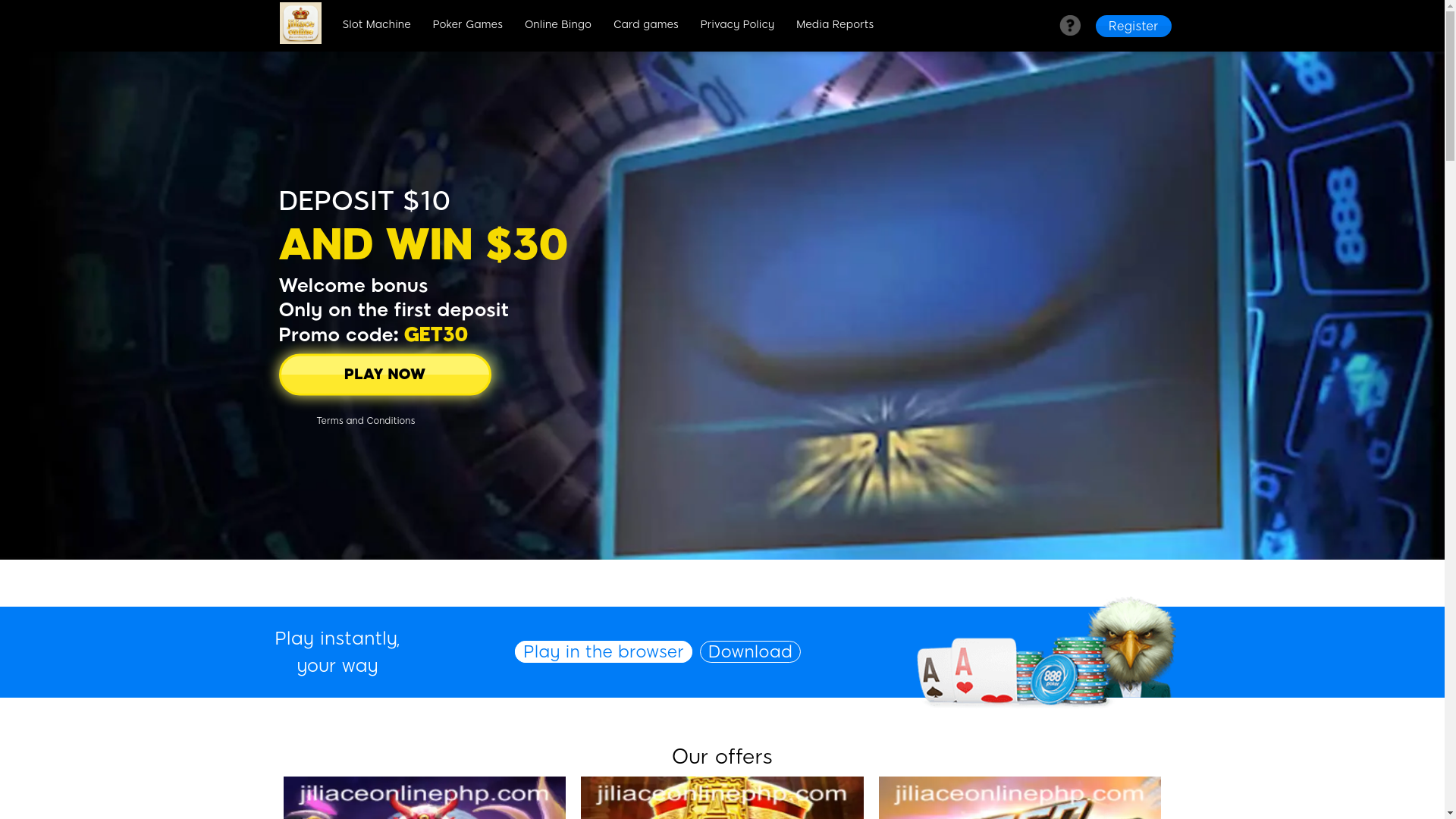 website screenshot of https://jiliaceonlinephp.com/