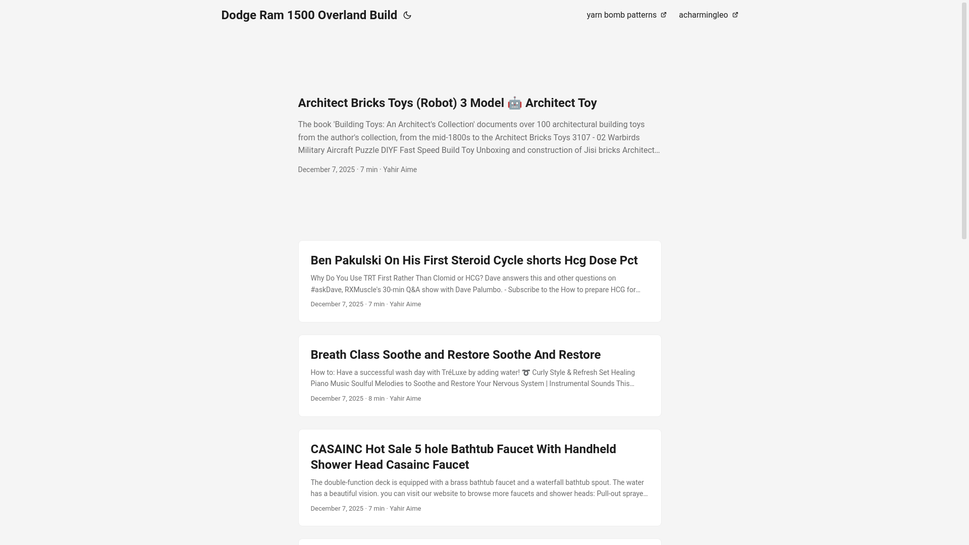 website screenshot of https://dodgeram1500overlandbuild3.pages.dev/
